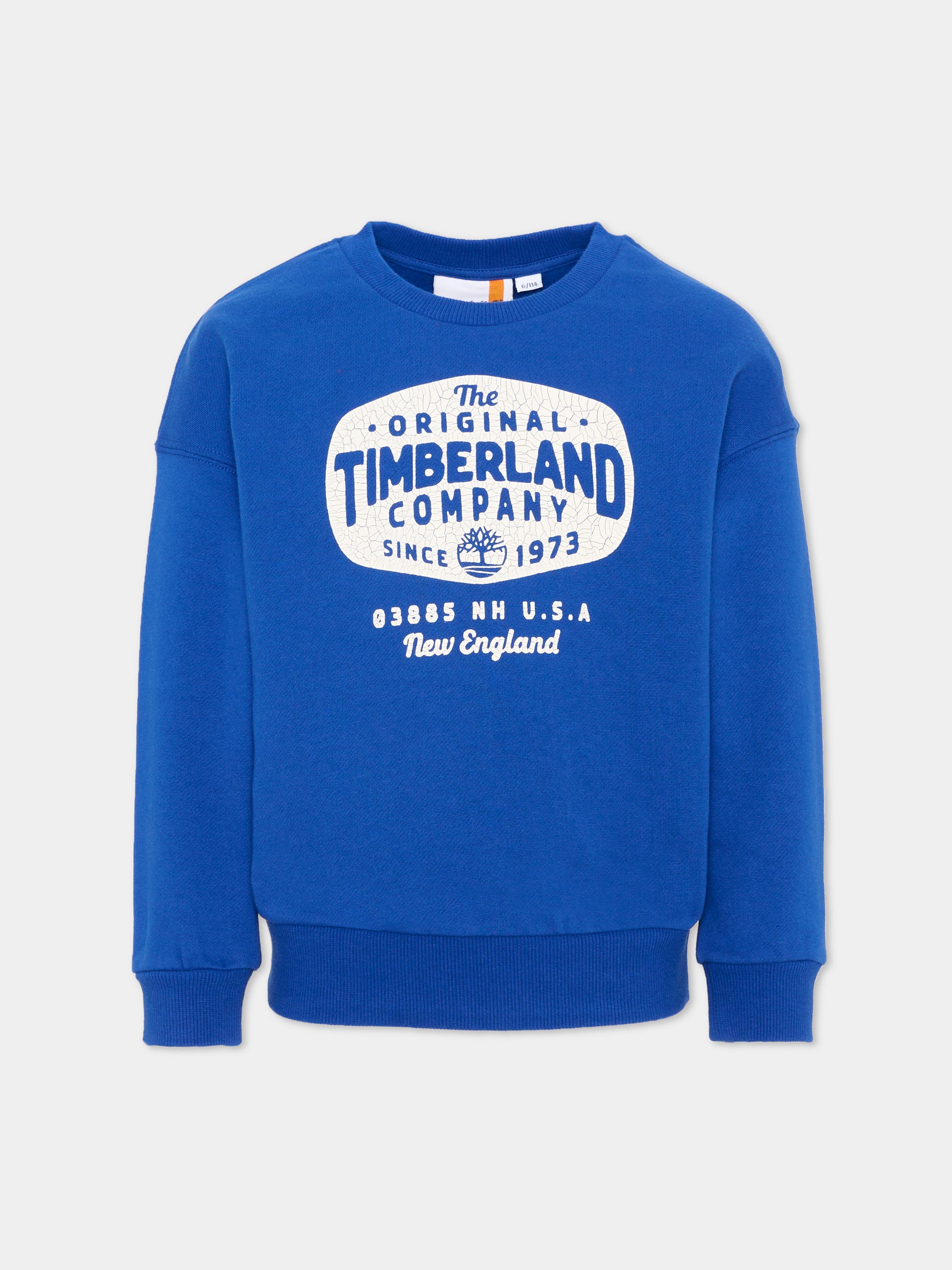 Felpa blu per bambino con stampa,Timberland,T61063 829