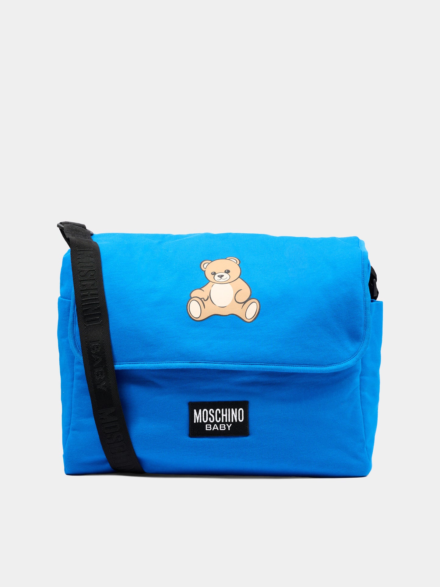 Borsa mamma blu per neonati con Teddy Bear,Moschino Kids,M5X03D LCA40 40157