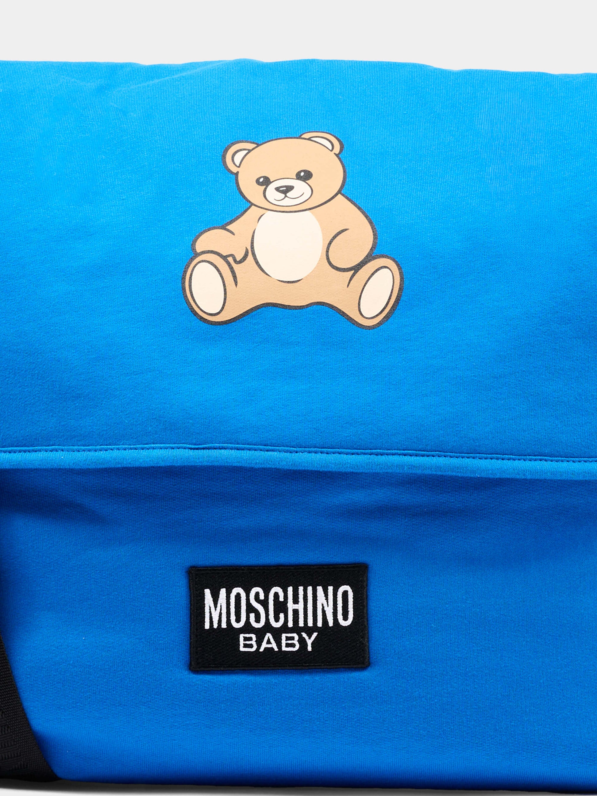 Borsa mamma blu per neonati con Teddy Bear,Moschino Kids,M5X03D LCA40 40157