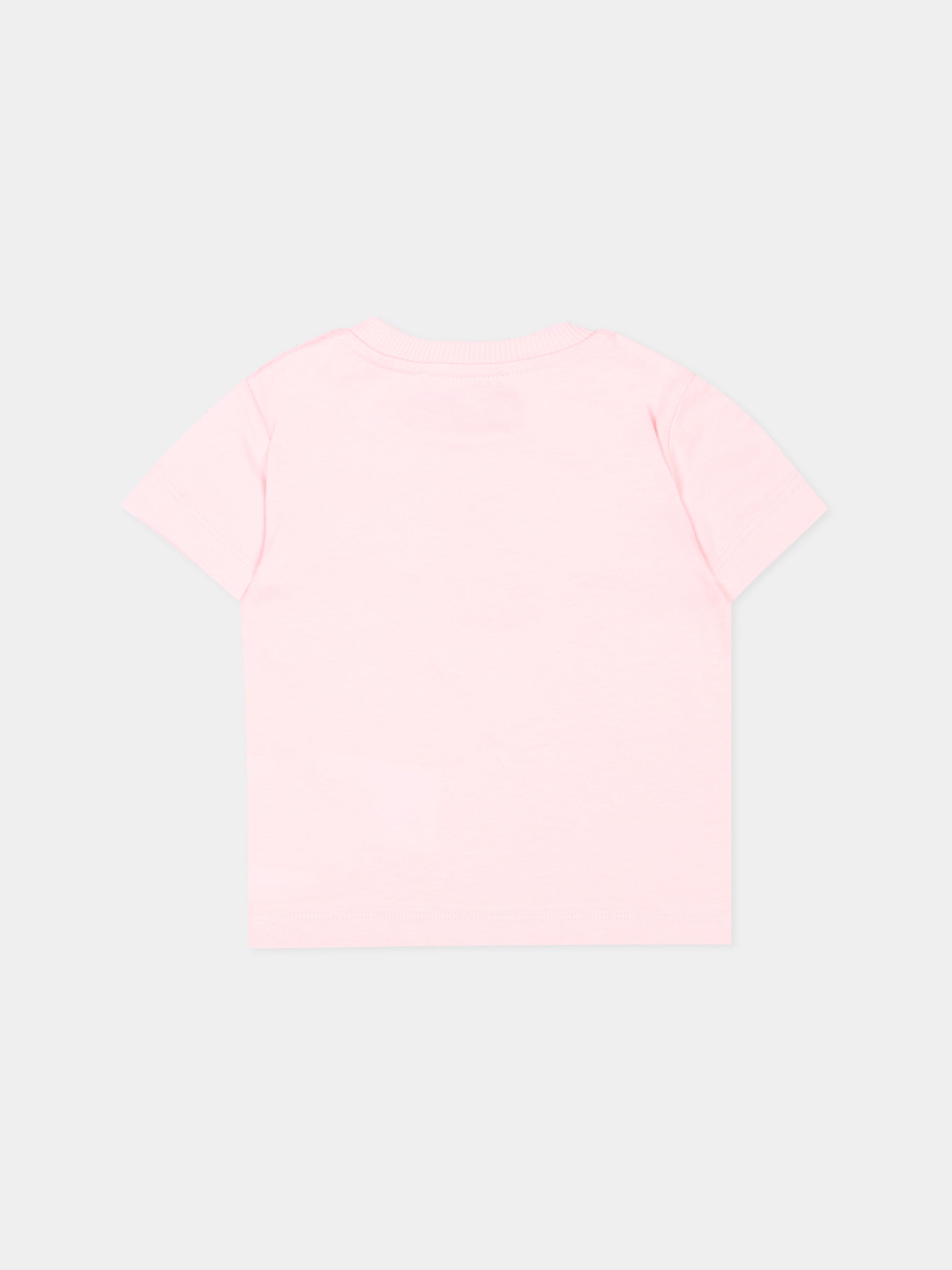 T-Shirt rosa per neonata con Teddy Bear,Moschino Kids,M9M047 LAA10 50209