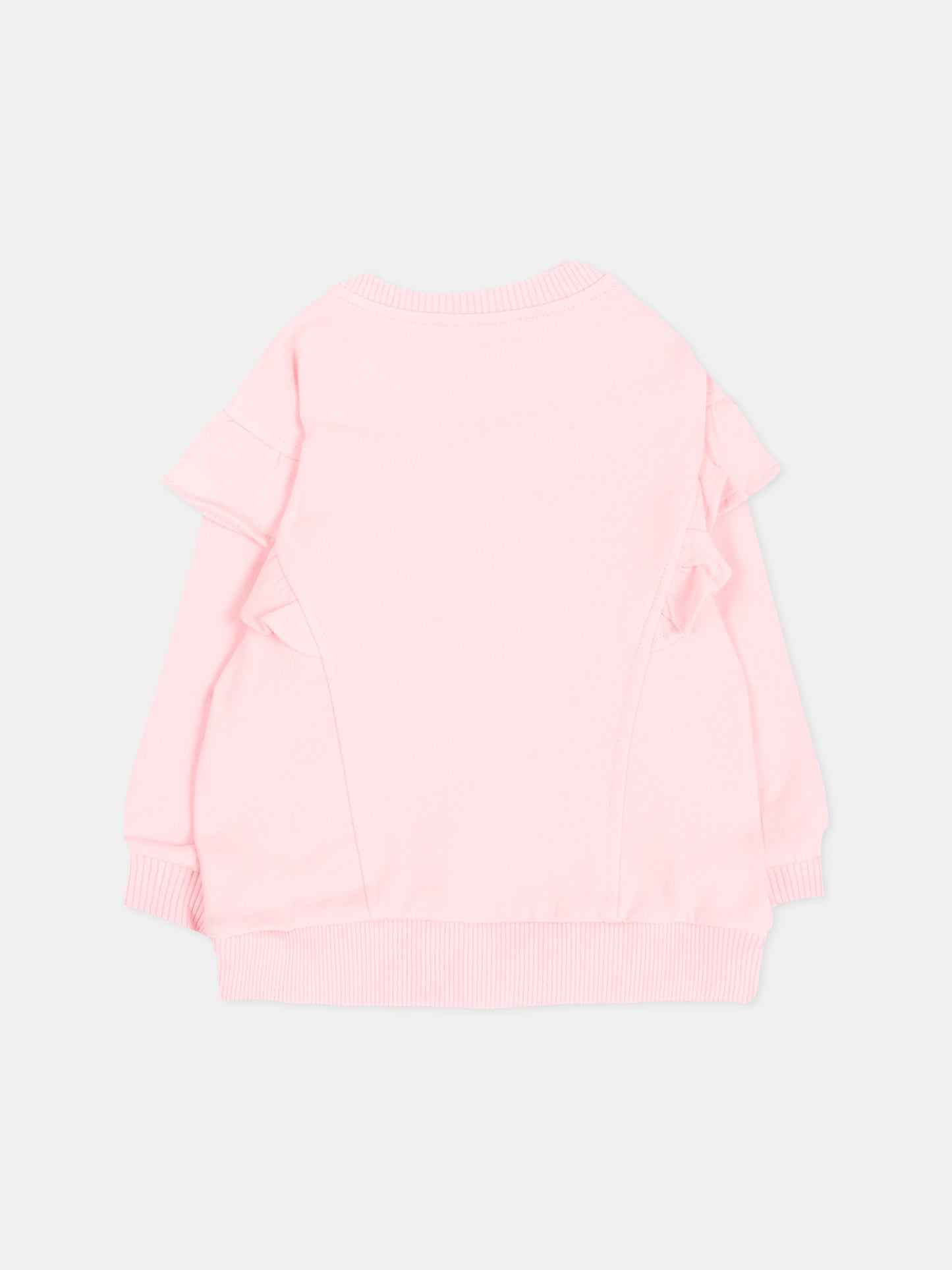 Felpa rosa per neonata con Teddy Bear,Moschino Kids,MDF036 LDA18 50209
