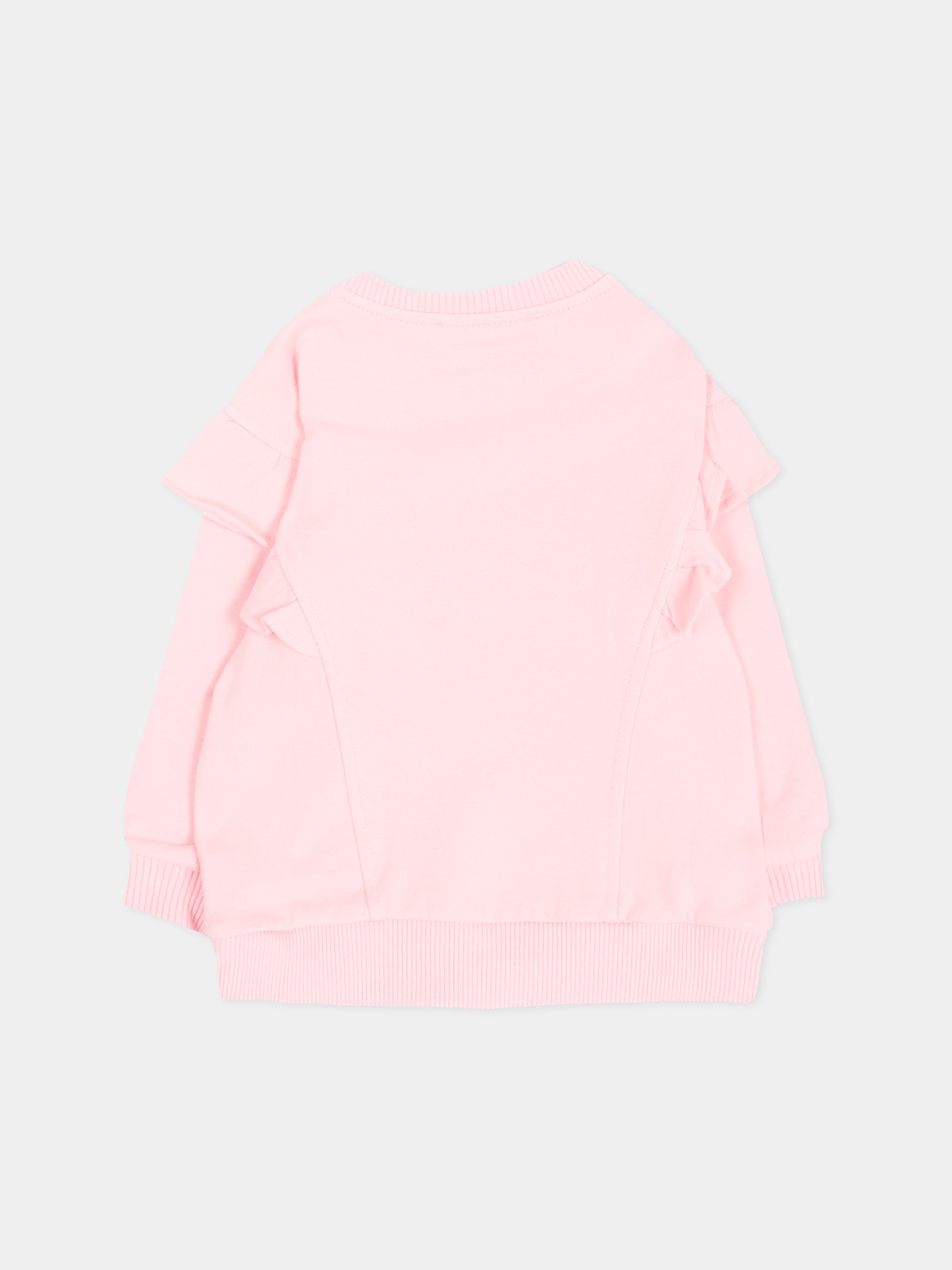 Felpa rosa per neonata con Teddy Bear,Moschino Kids,MDF036 LDA18 50209