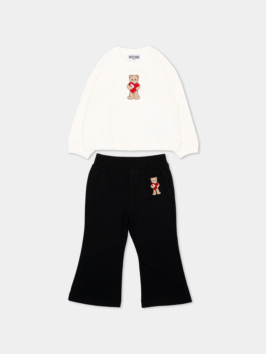 Completo sportivo multicolor per neonata con Teddy Bear,Moschino Kids,MDK03G LDA63 83933