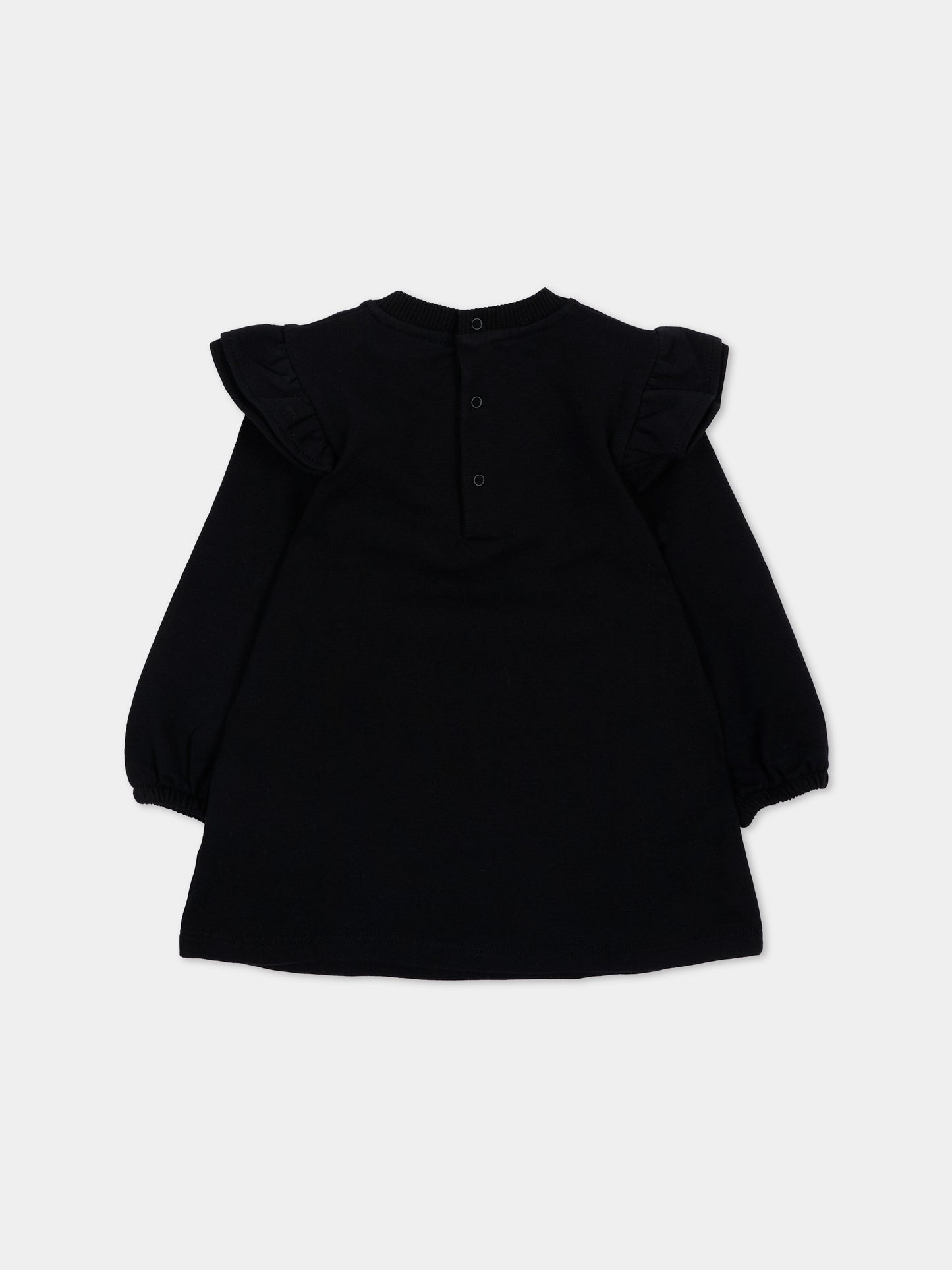 Vestito nero per neonata con Teddy Bear,Moschino Kids,MDV0DP LDA18 60100