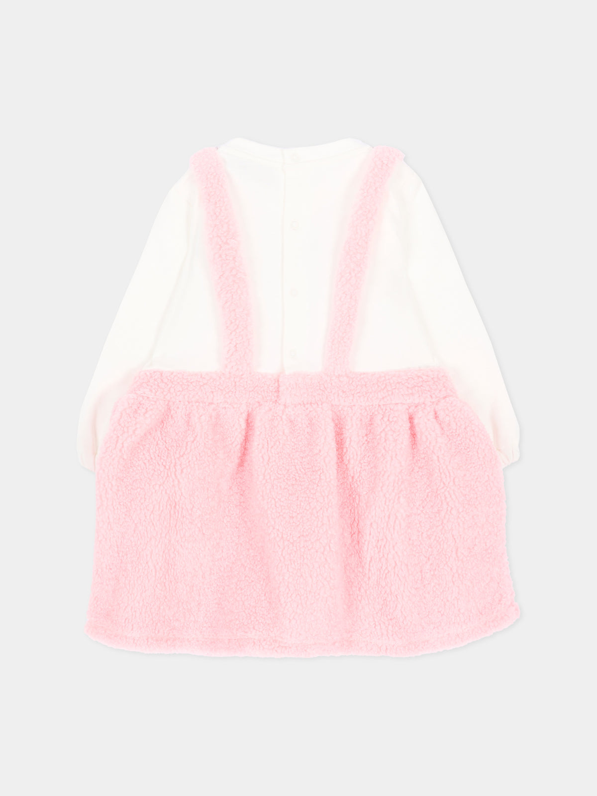 Vestito a manica lunga rosa per neonata conTeddy Bear,Moschino Kids,MDV0DX LIA00 84324