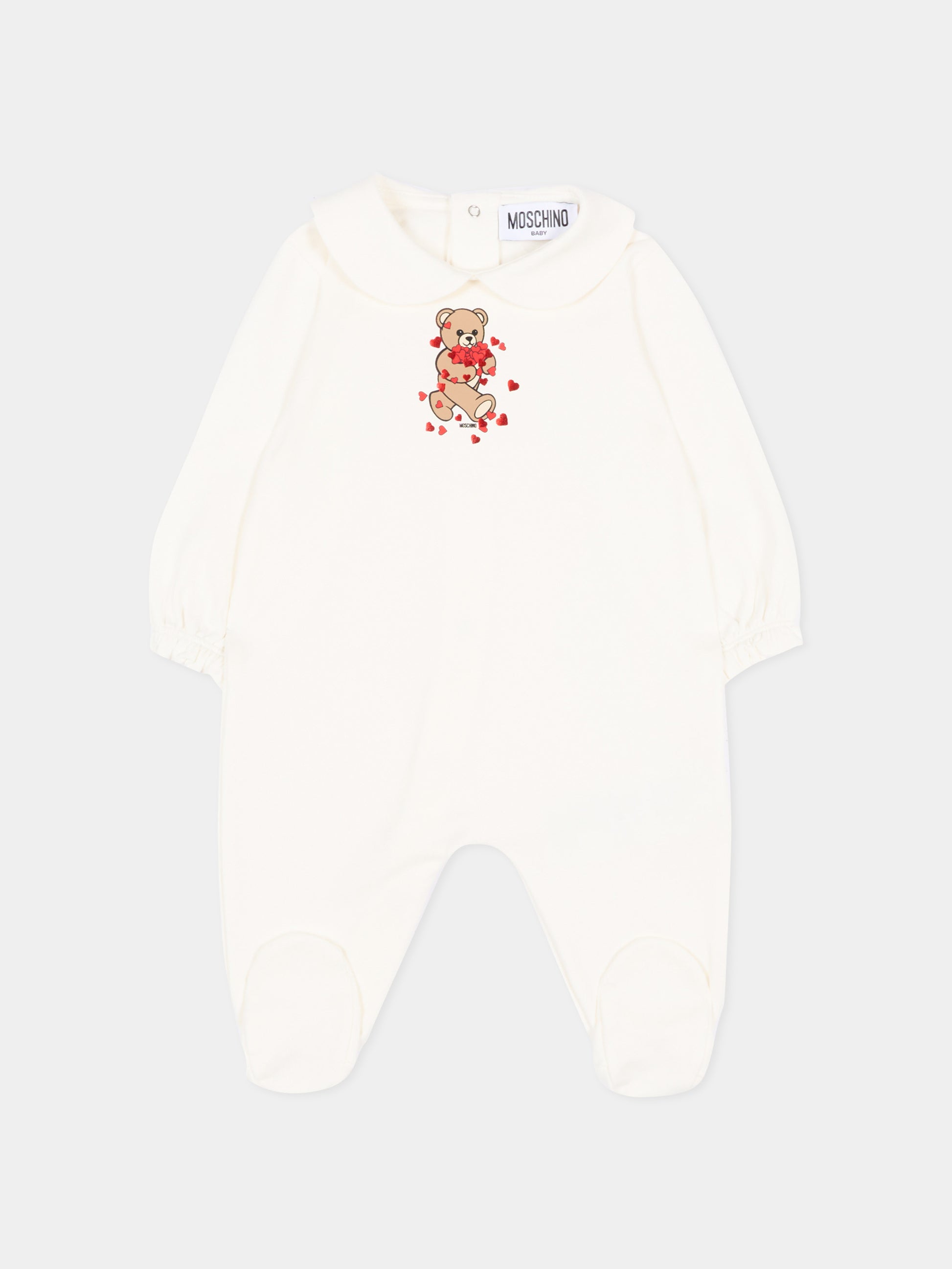 Set tutine avorio per neonata con Teddy Bear,Moschino Kids,MDY01C LDA63 10063
