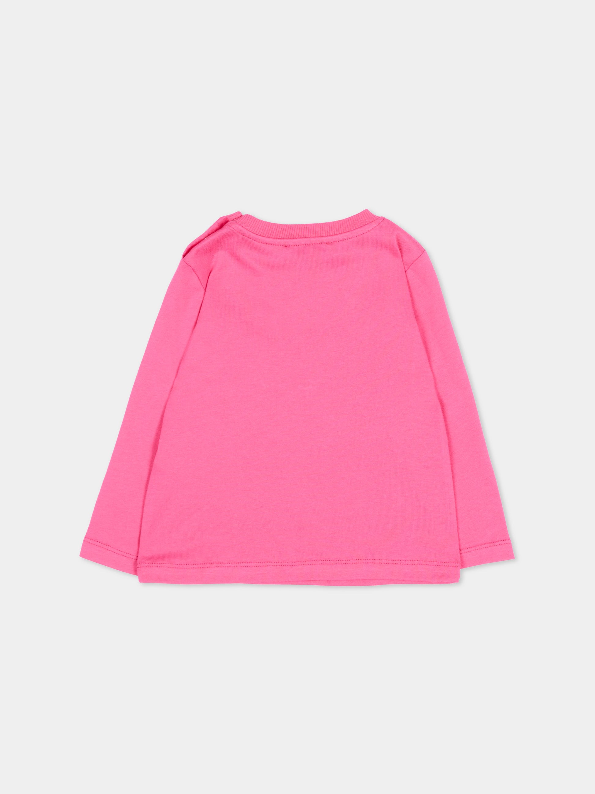 T-Shirt fucsia per neonata con Teddy Bear,Moschino Kids,MNO014 LAA58 51450