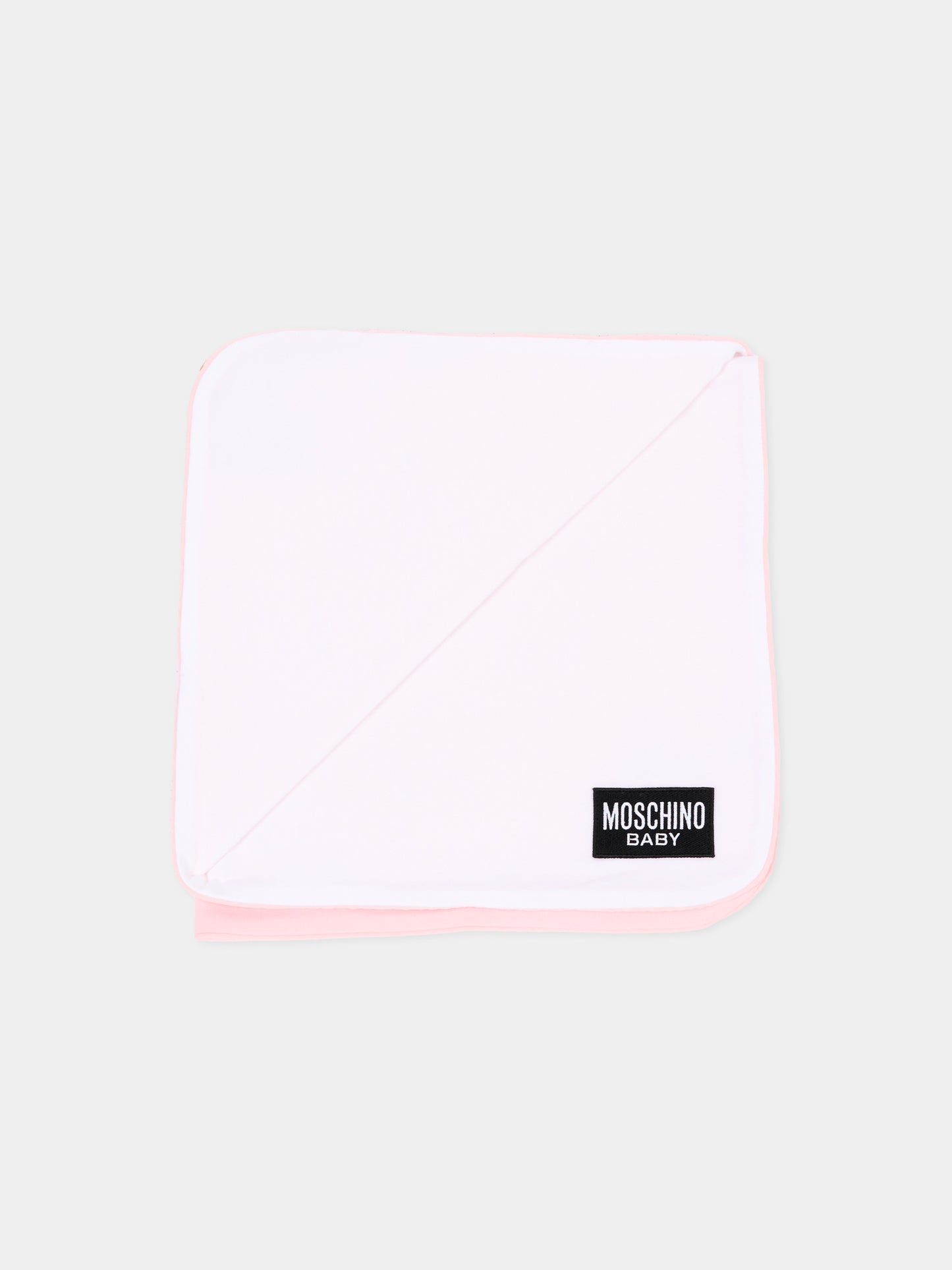 Coperta rosa per neonata con Teddy Bear,Moschino Kids,MTB00F LCA40 50209