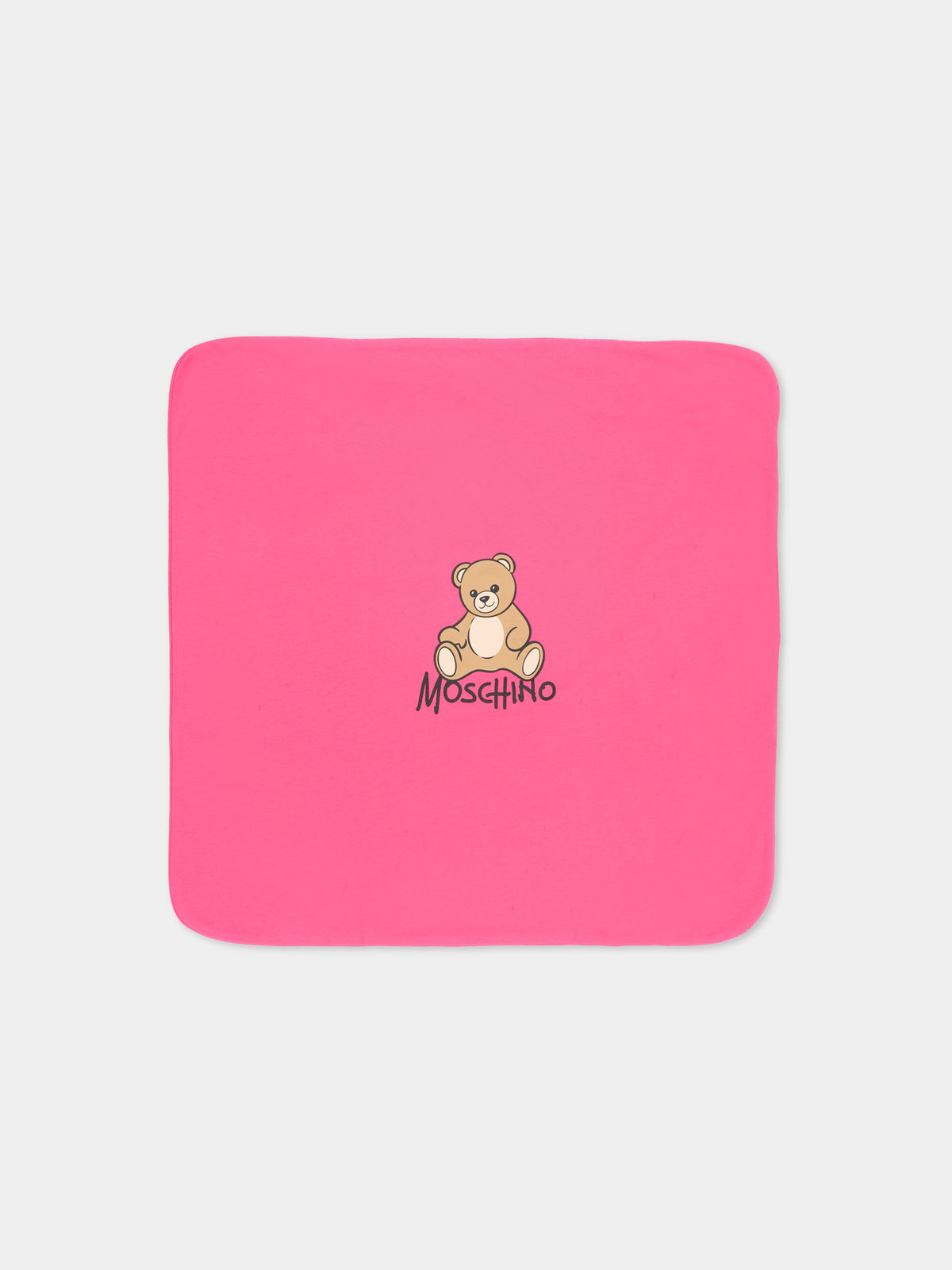 Coperta fucsia per neonata con Teddy Bear,Moschino Kids,MTB00F LCA40 51450