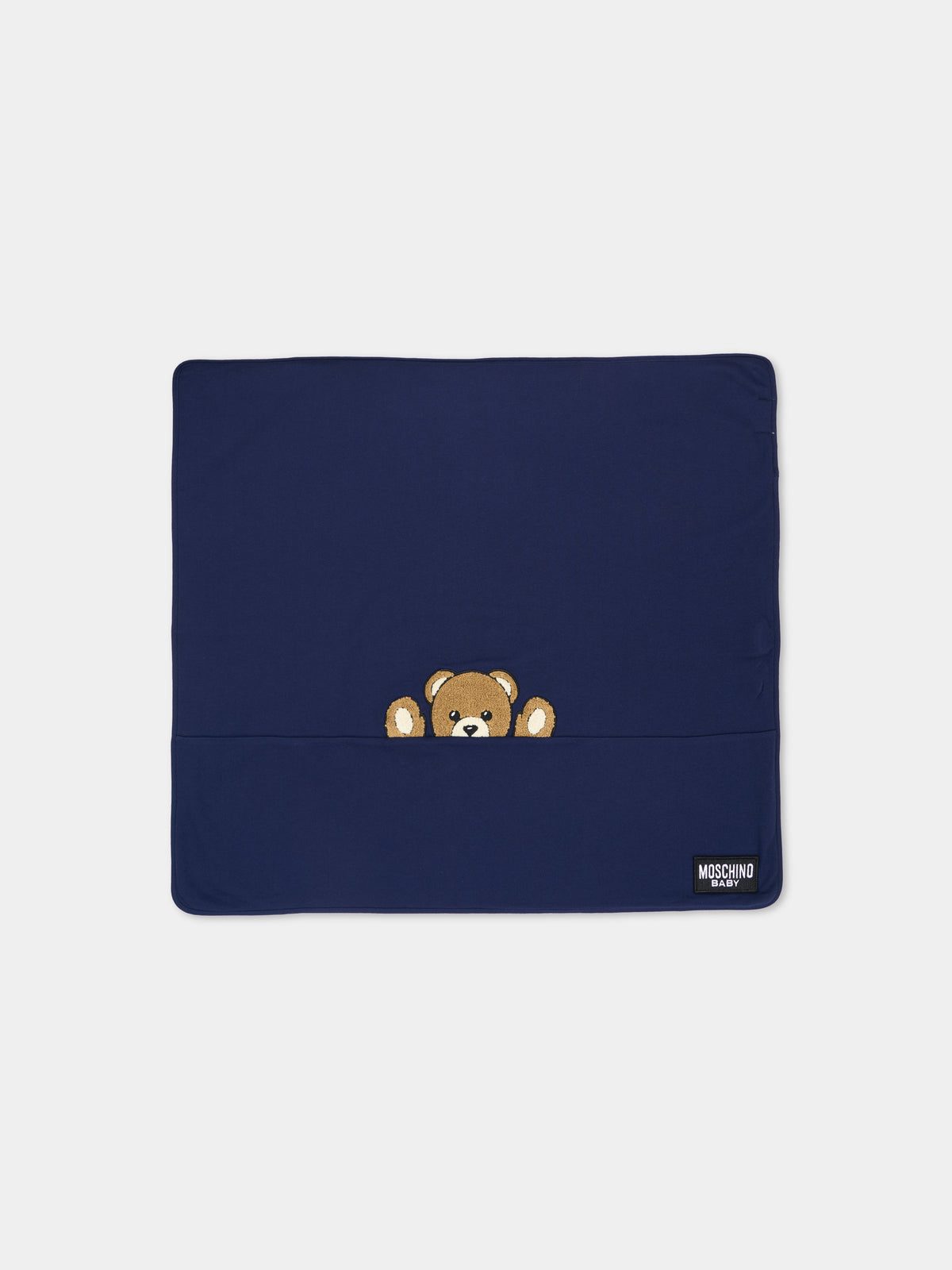 Coperta blu per neonati con Teddy Bear,Moschino Kids,MUB00N LCA93 40016