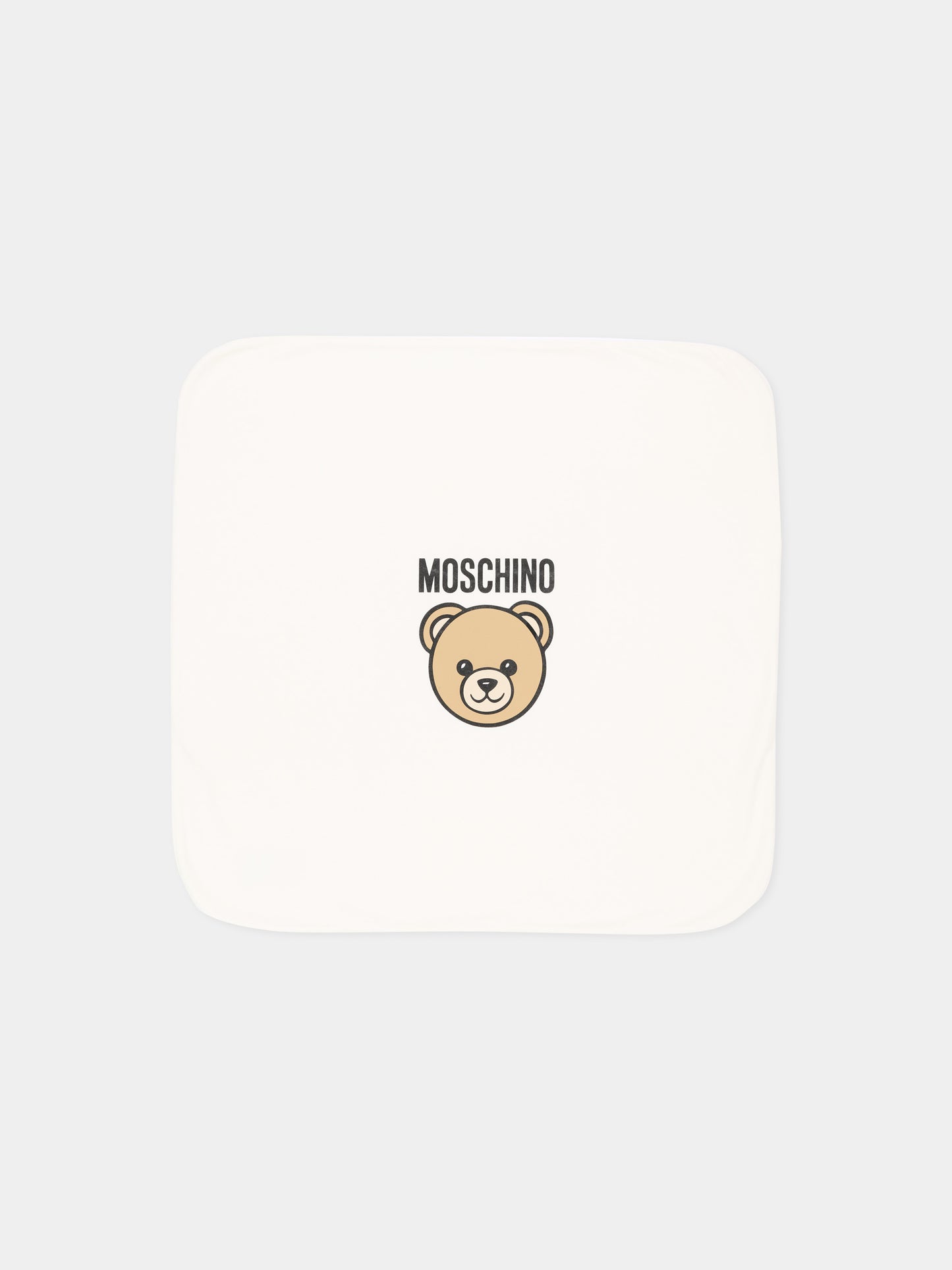Coperta avorio per neonati con Teddy Bear,Moschino Kids,MUB00O LCA40 10063