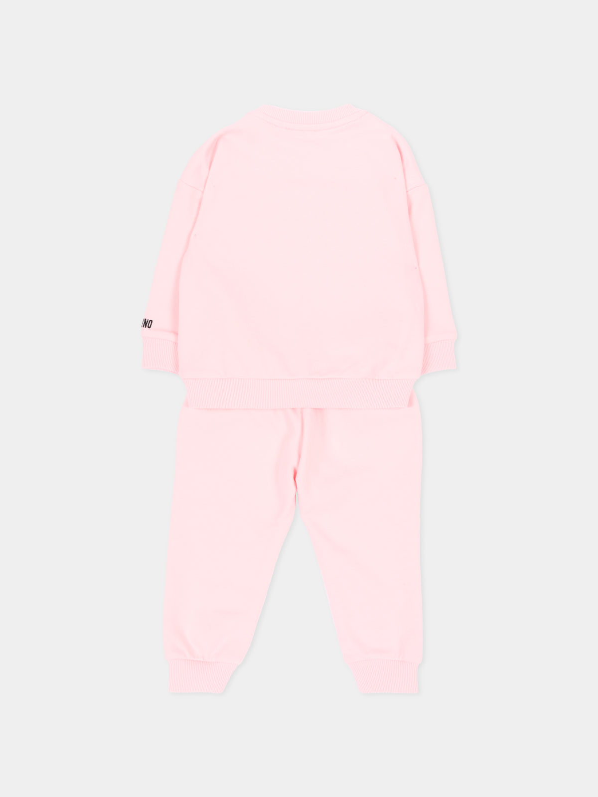 Completo sportivo lungo rosa per neonata con Teddy Bear,Moschino Kids,MUK05V LCA93 50209