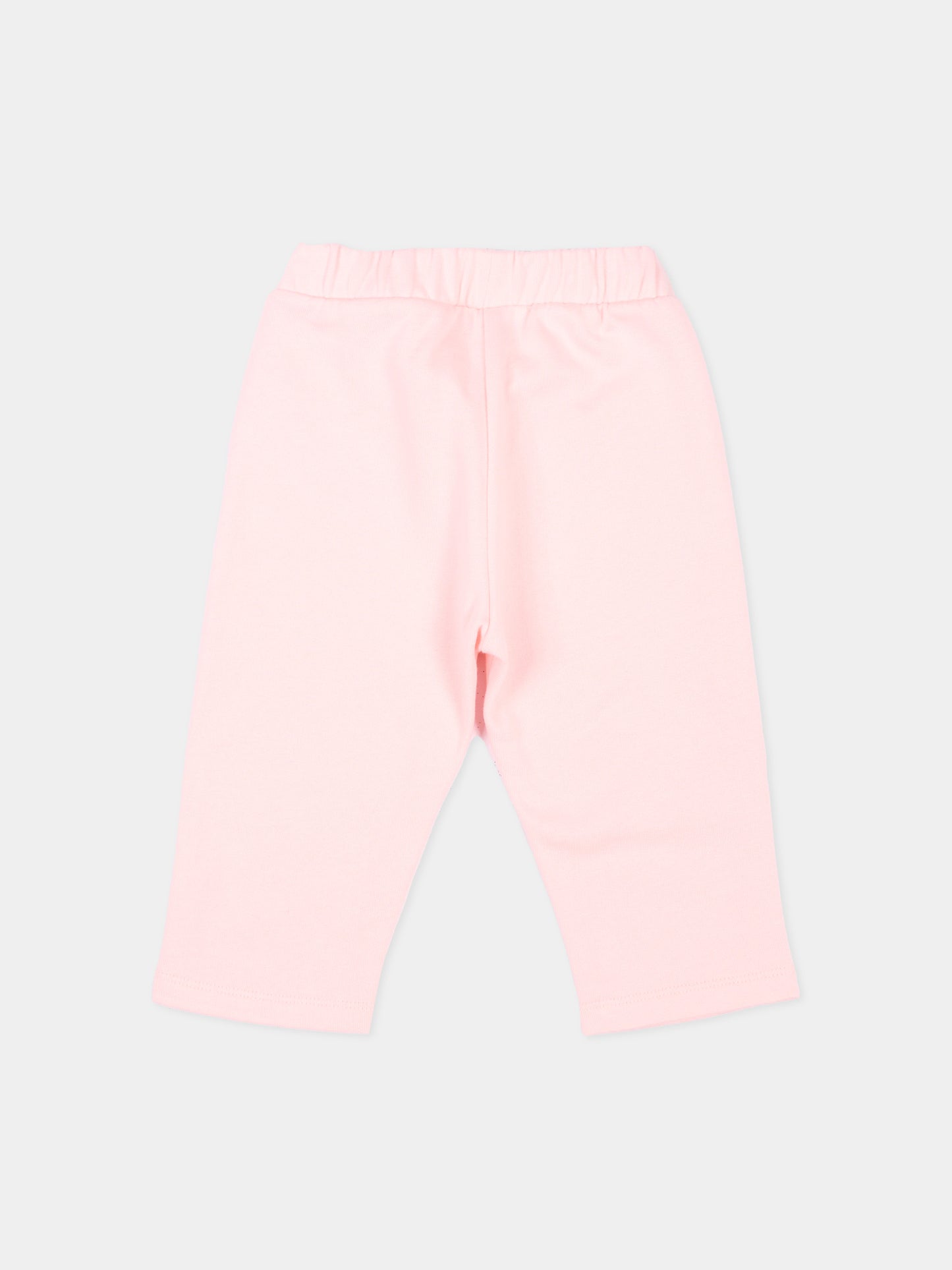 Pantalone rosa per neonata con Teddy Bear,Moschino Kids,MUP05X LCA92 50209