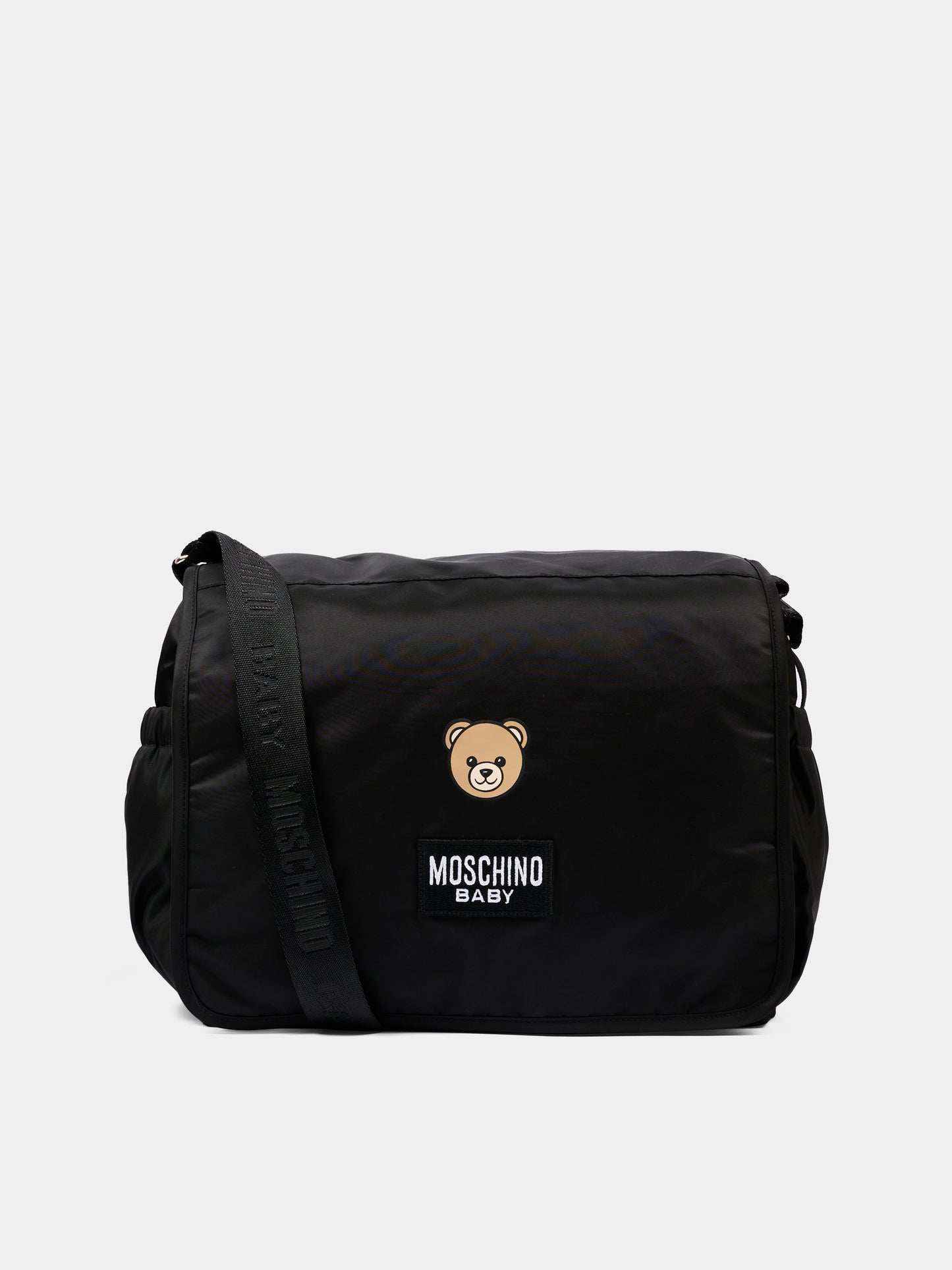 Borsa mamma nera per neonati con logo,Moschino Kids,MUX05Y L3AC5 60100