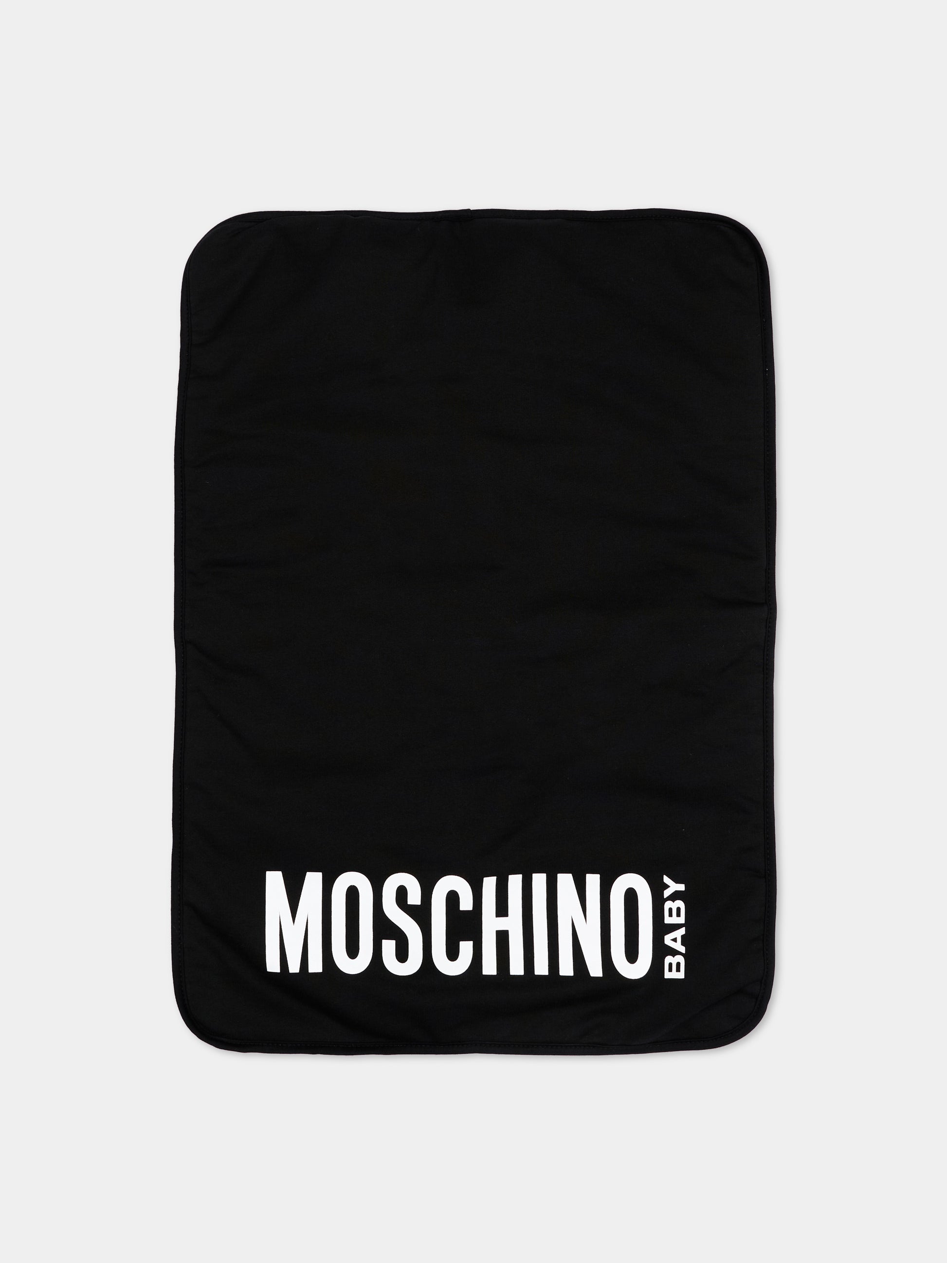 Borsa mamma nera per neonati con logo,Moschino Kids,MUX05Y L3AC5 60100