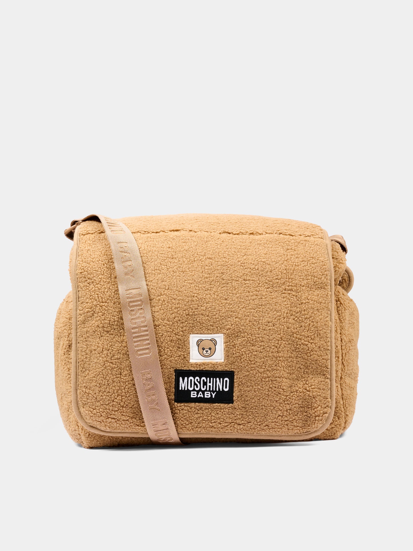 Borsa mamma beige per neonati con logo,Moschino Kids,MUX060 LIA00 20351