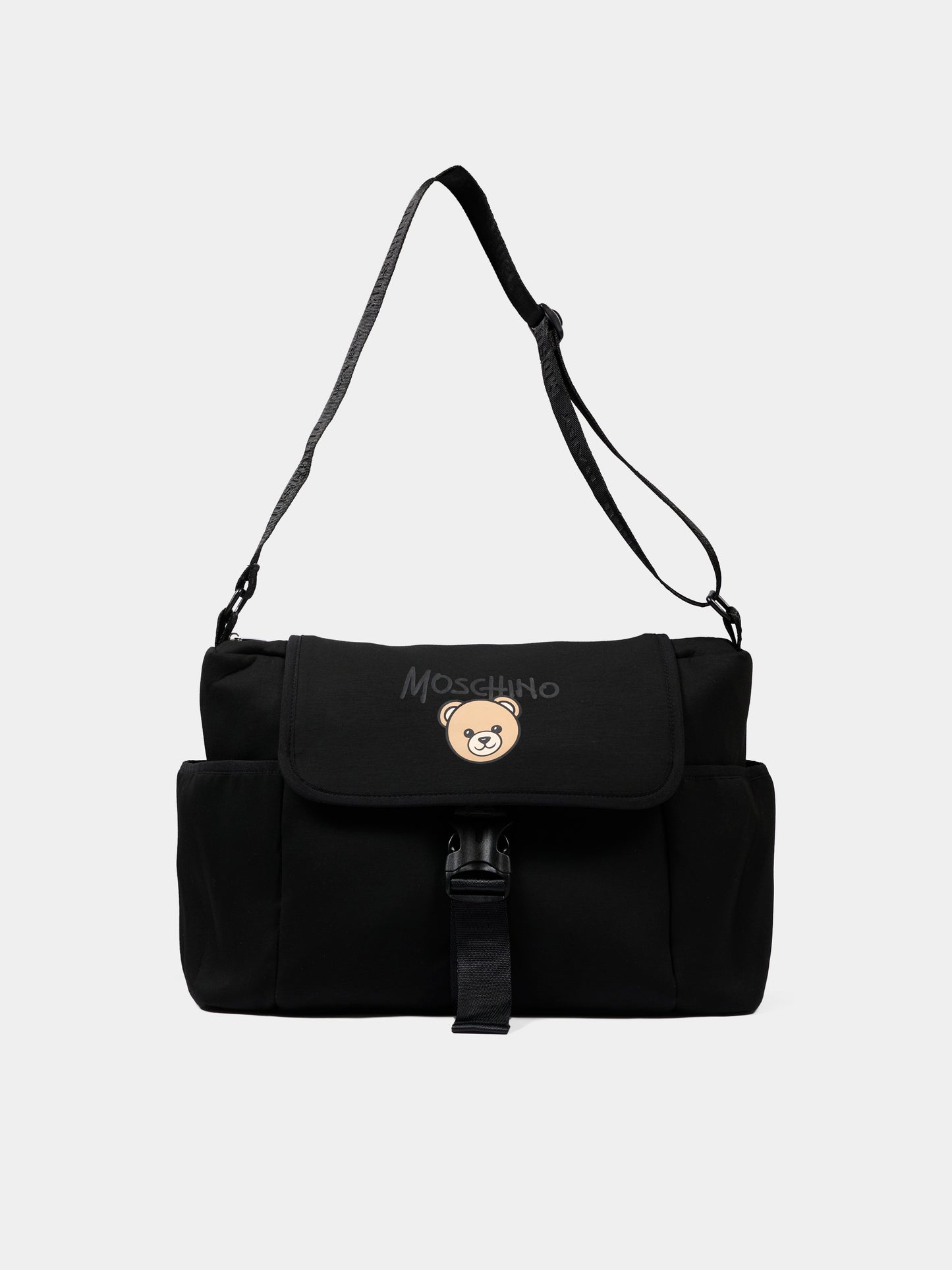 Borsa mamma nera per neonato con logo,Moschino Kids,MUX069 LDA32 60100