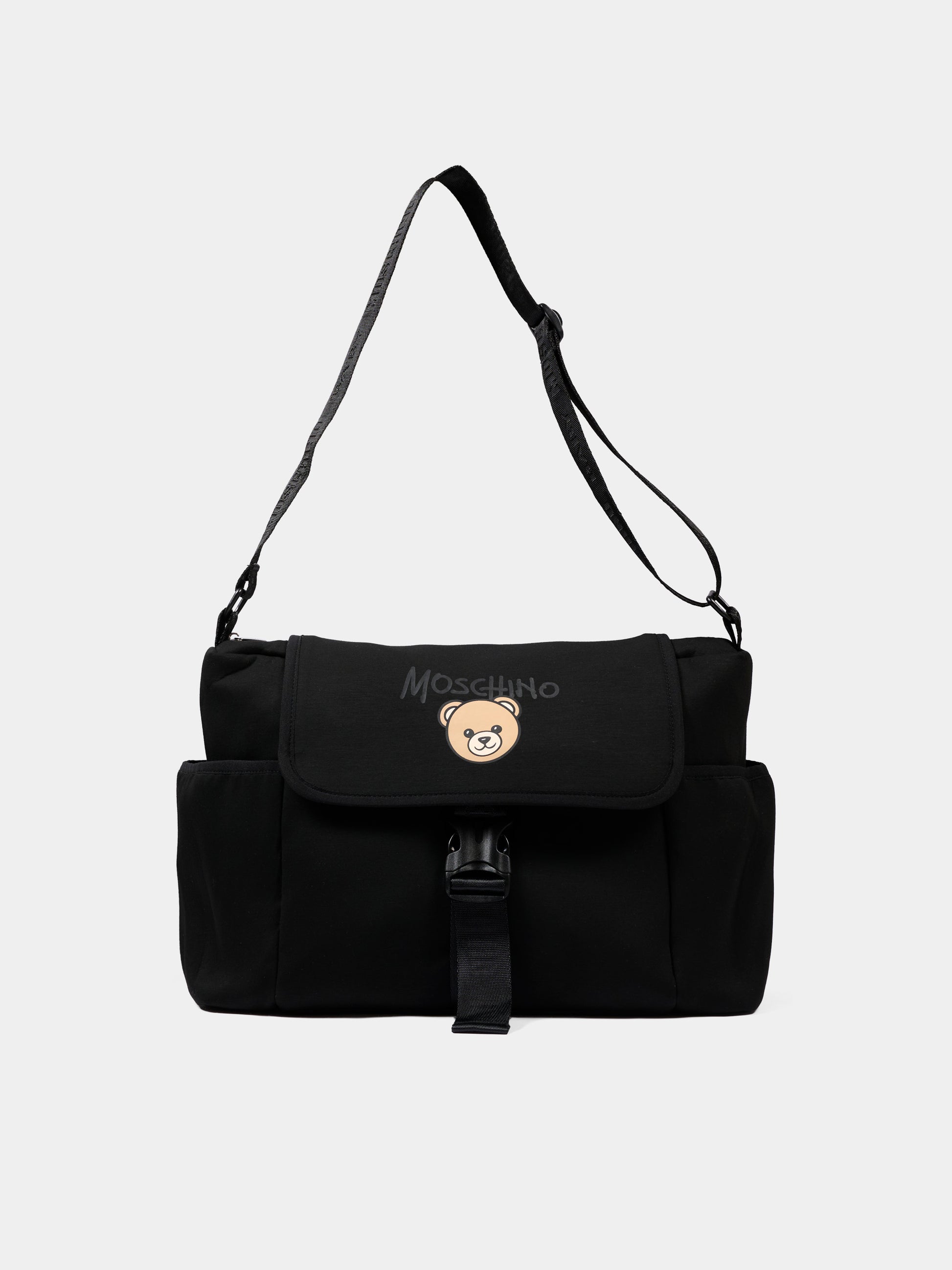 Borsa mamma nera per neonato con logo,Moschino Kids,MUX069 LDA32 60100