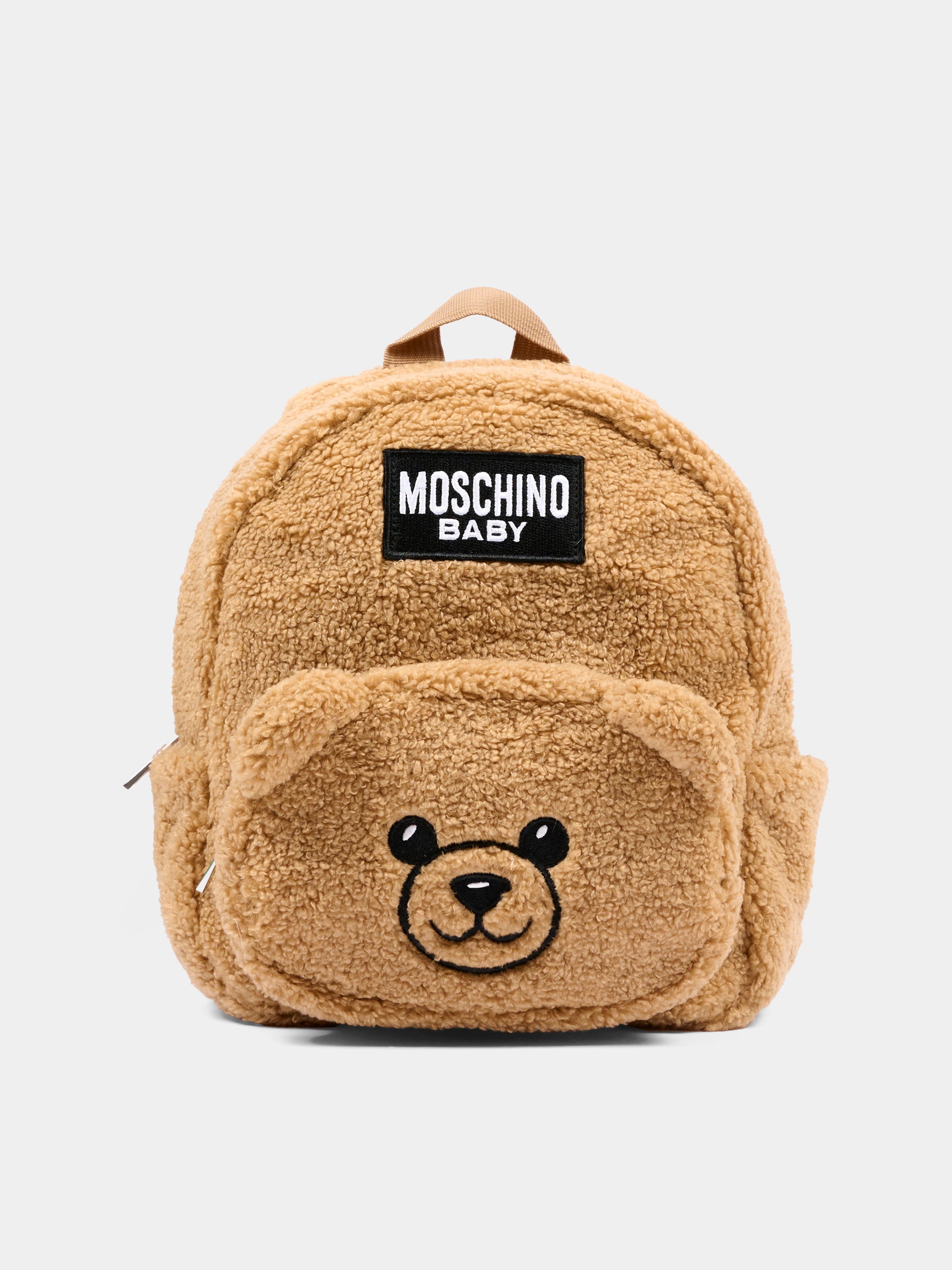 Zaino beige per neonato con logo,Moschino Kids,MUX06A LIA00 20351
