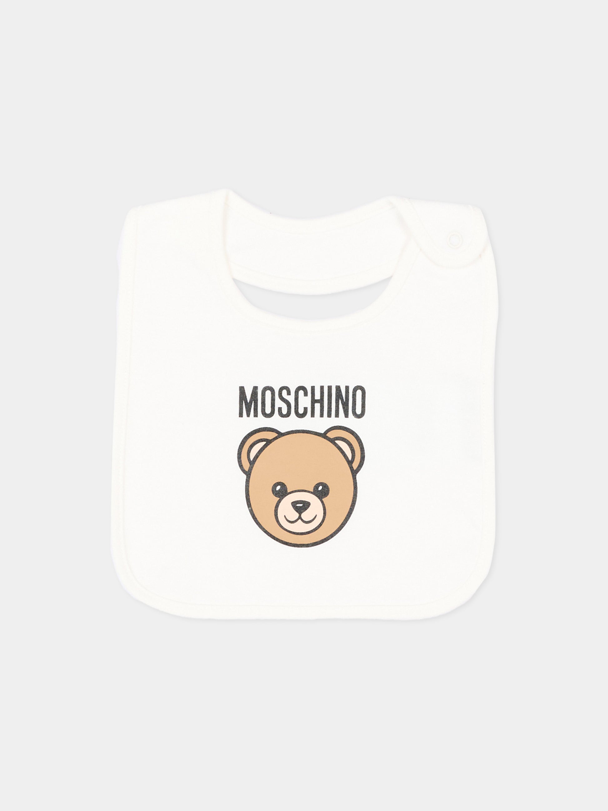 Set accessori avorio per neonati con Teddy Bear,Moschino Kids,MUY09N LCA40 10063