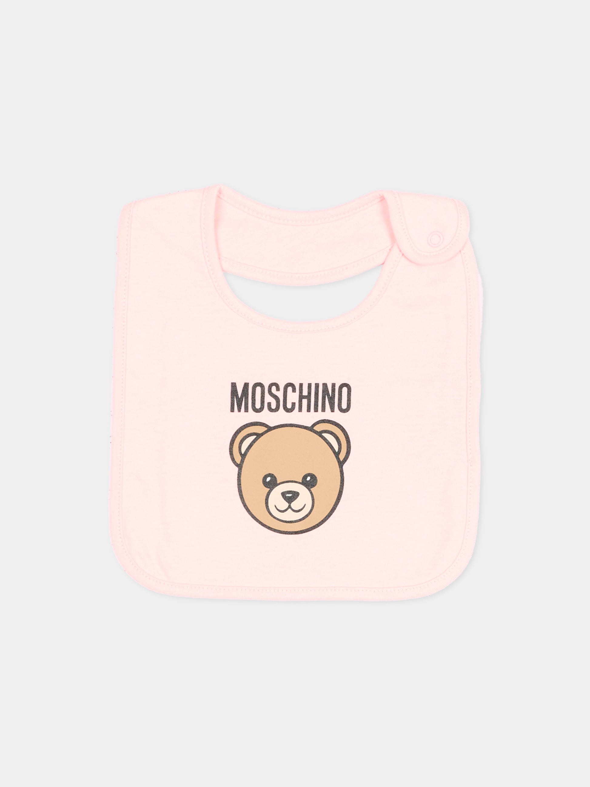 Set accessori rosa per neonata con Teddy Bear,Moschino Kids,MUY09N LCA40 50209