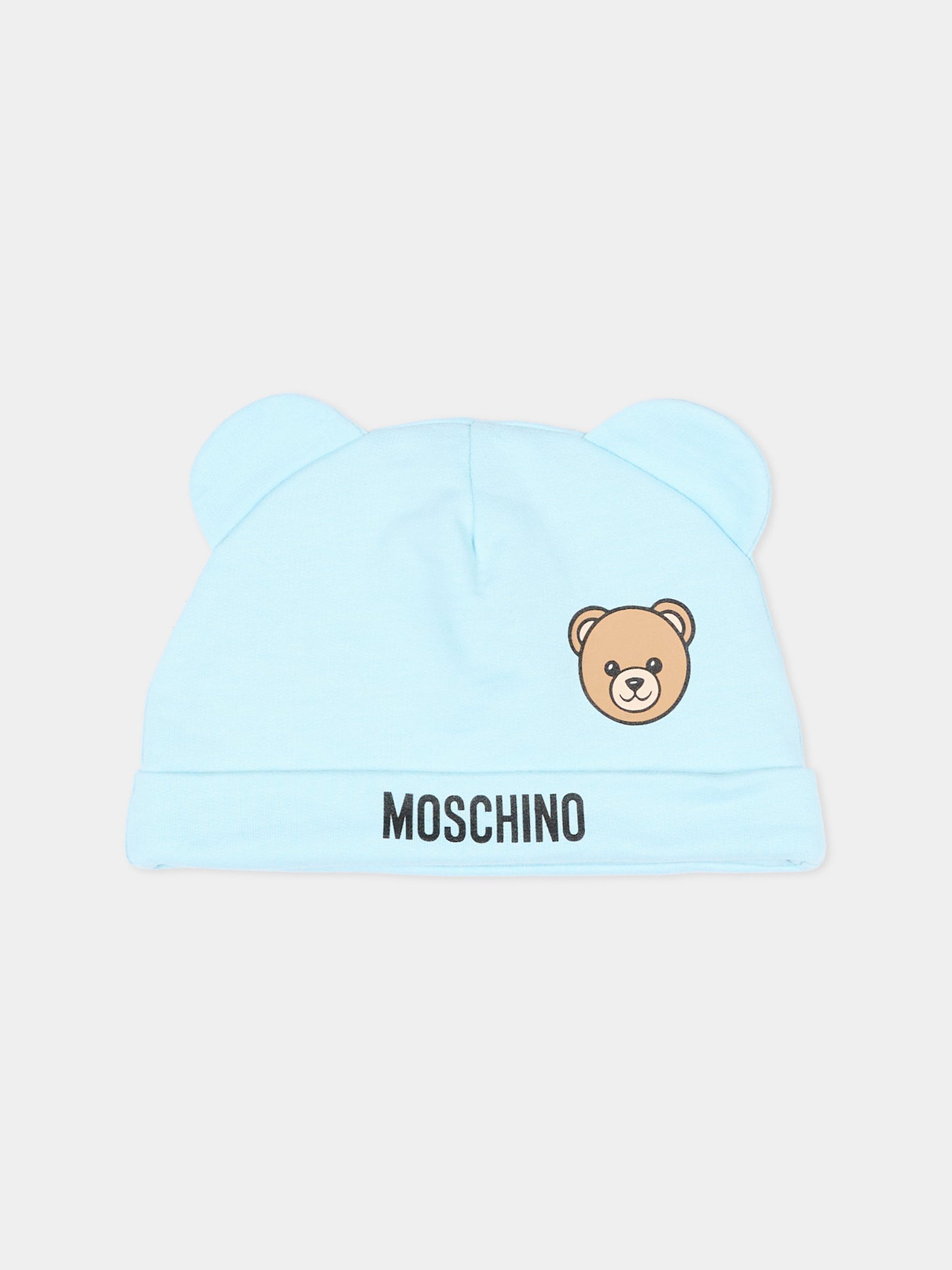 Set tutina azzurro per neonato con Teddy Bear,Moschino Kids,MUY09P LCA40 40304