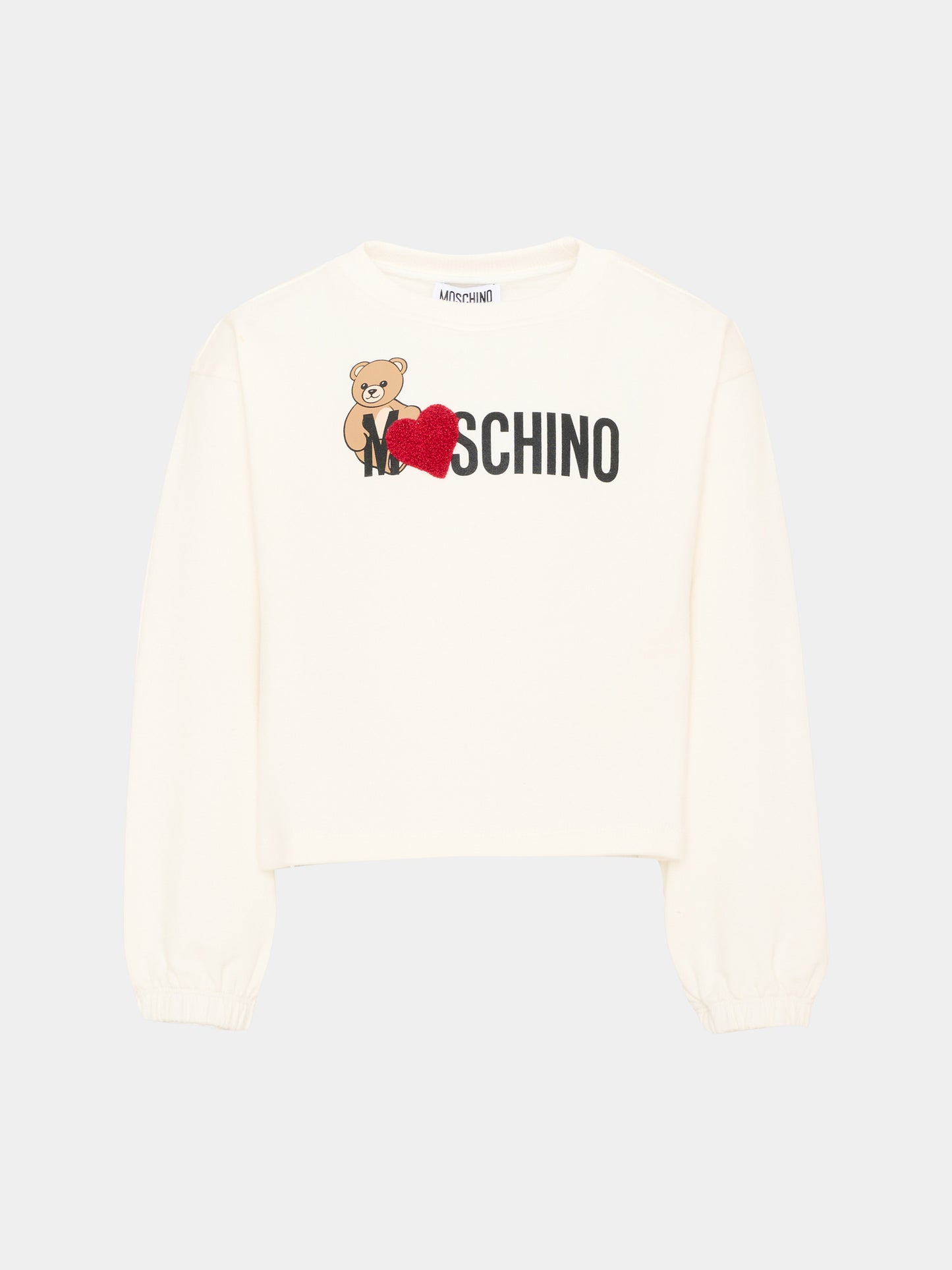 Felpa avorio per bambina con Teddy Bear,Moschino Kids,HDF06U LDA18 10063