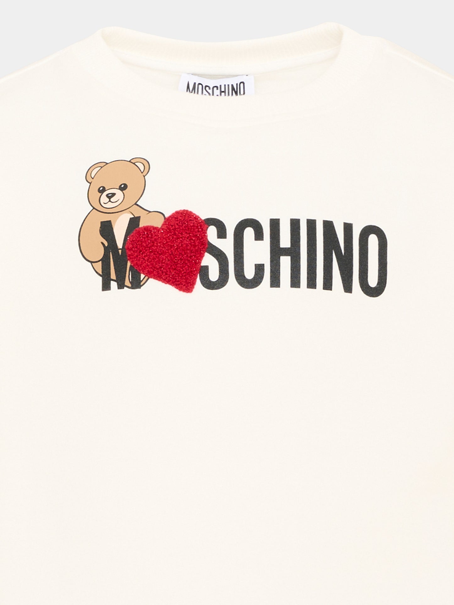 Felpa avorio per bambina con Teddy Bear,Moschino Kids,HDF06U LDA18 10063