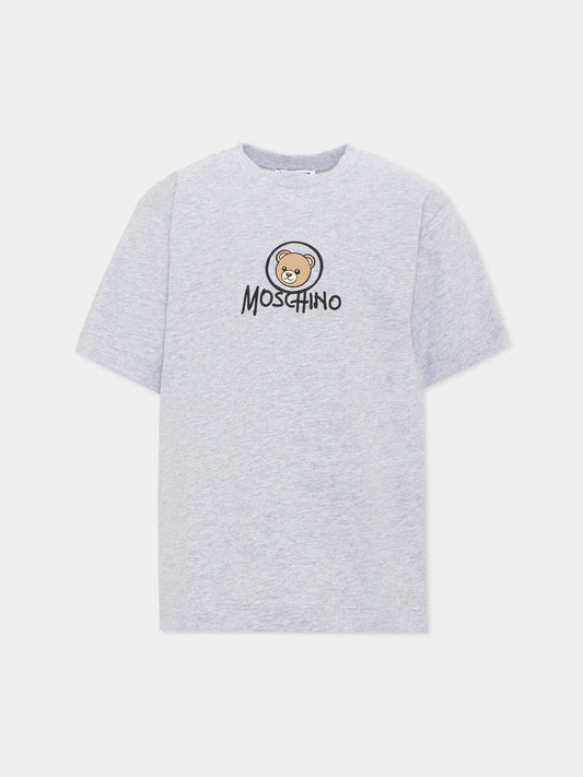T-Shirt grigia per bambini con Teddy Bear,Moschino Kids,HMM05W LAA34 60901