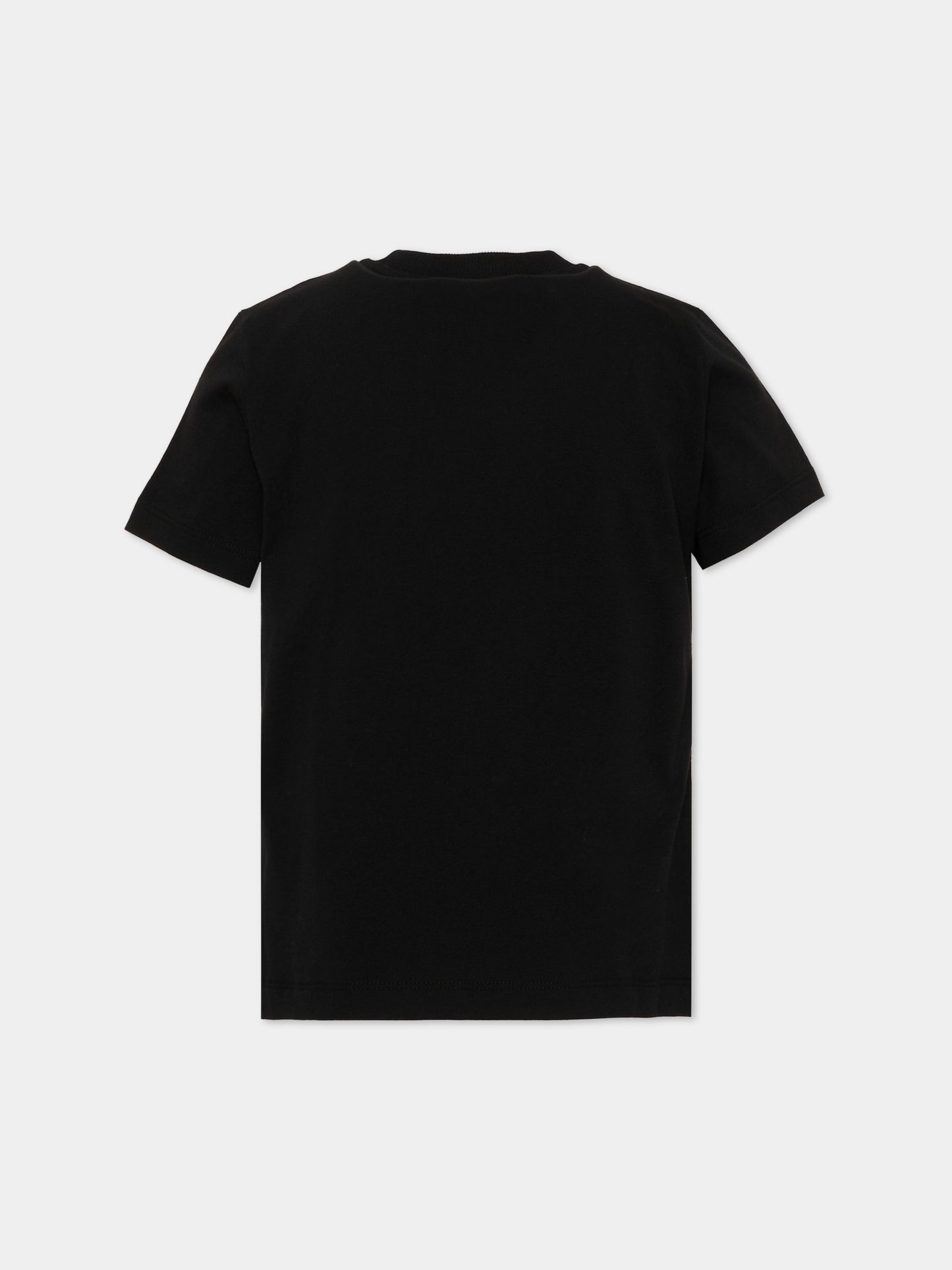T-Shirt nera per bambini con Teddy Bear,Moschino Kids,HNM05V LAA10 60100