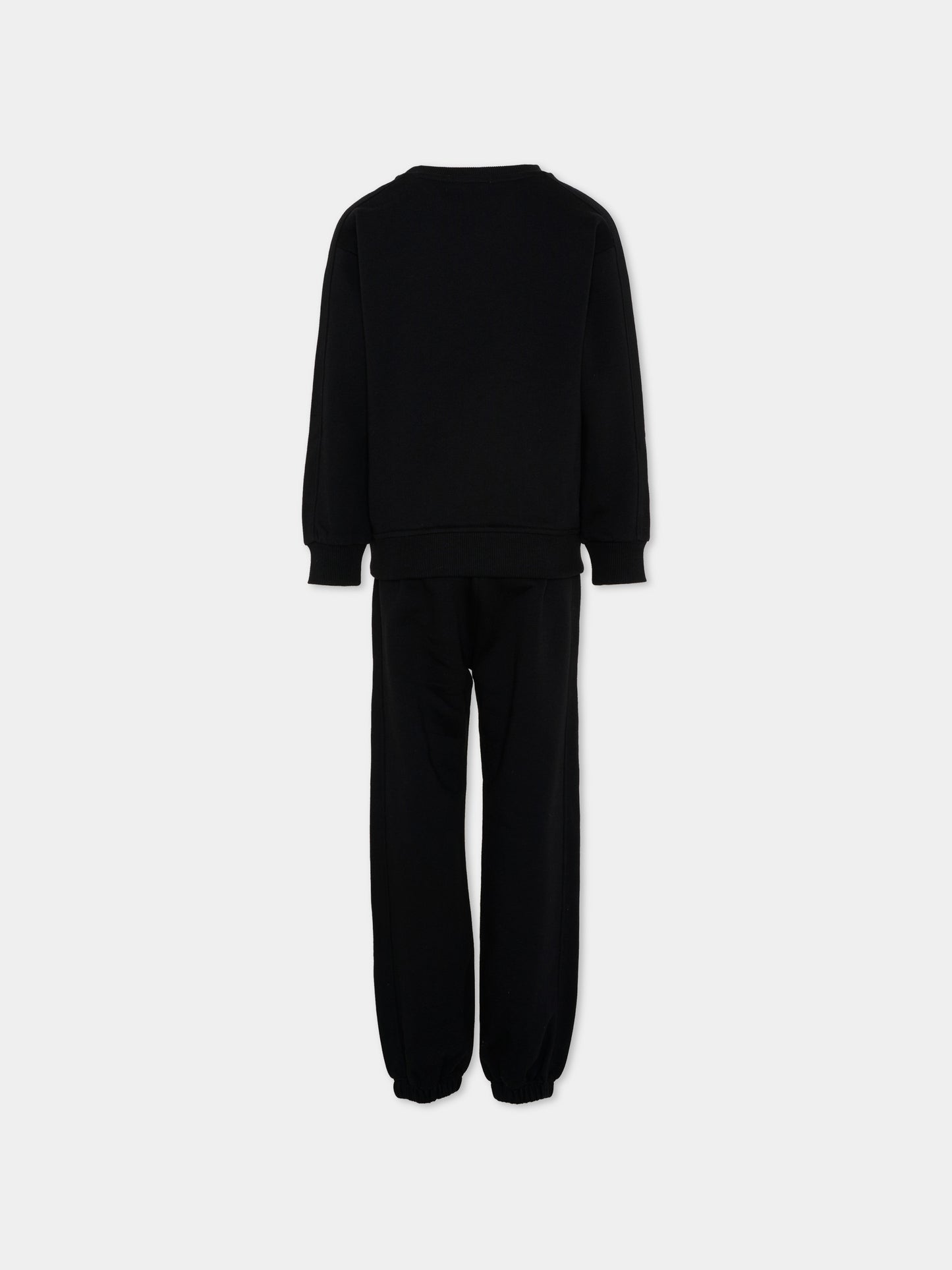 Completo sportivo lungo nero con teddy bear,Moschino Kids,HUK04N LCA83 60100