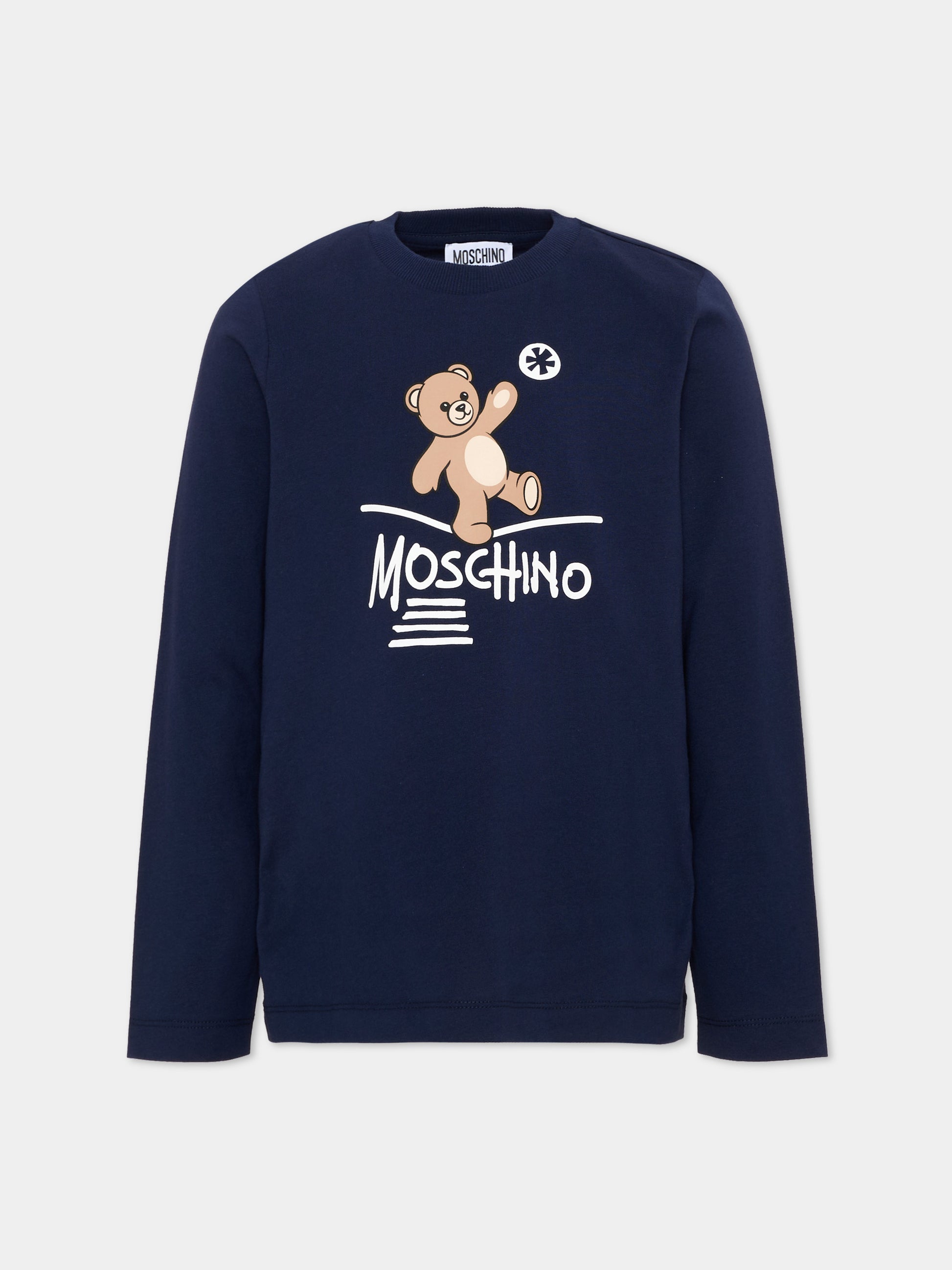 T-Shirt blu per bambino con Teddy Bear,Moschino Kids,HZO00J LAA20 40016