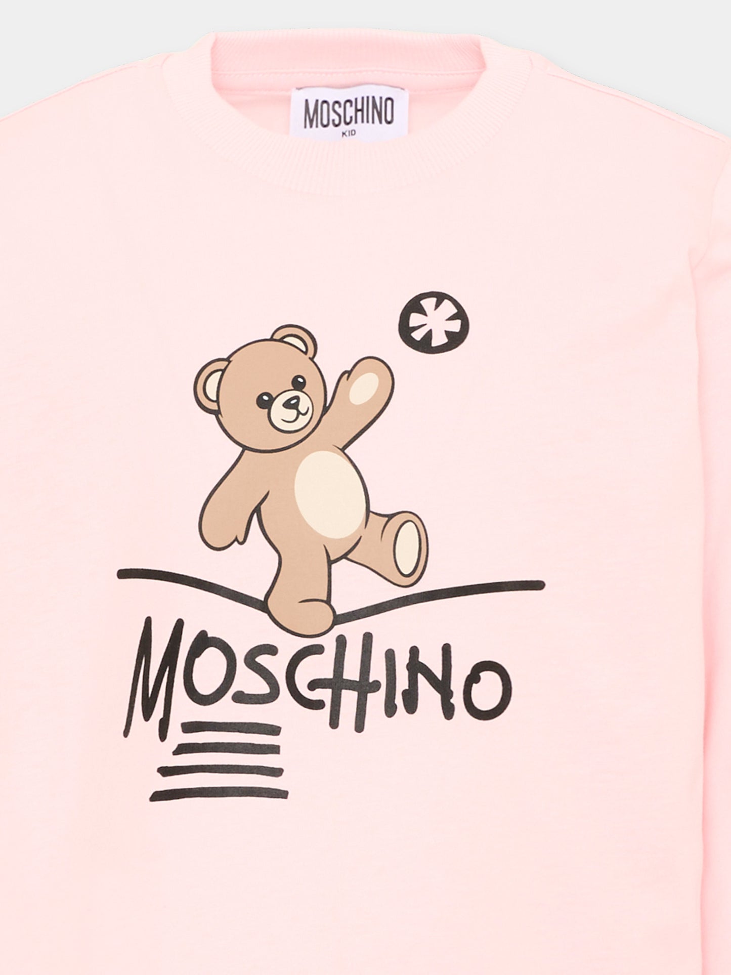 T-Shirt rosa per bambina con Teddy Bear,Moschino Kids,HZO00J LAA20 50209
