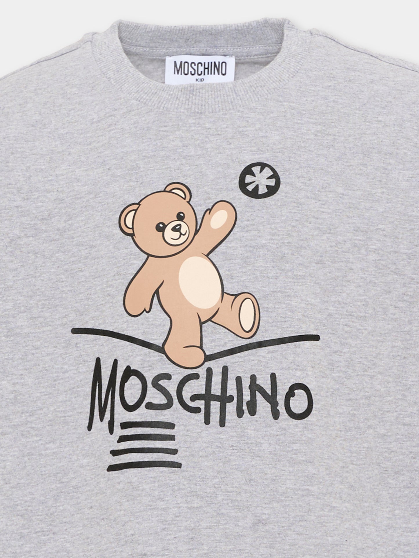 T-Shirt grigia per bambino con Teddy Bear,Moschino Kids,HZO00J LAA20 60901
