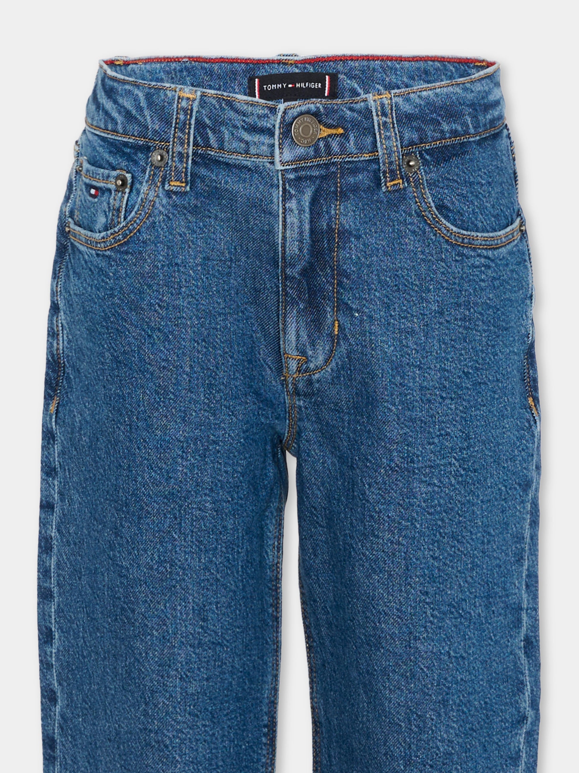Jeans denim per bambino con Tommy flag,Tommy Hilfiger Junior,KB0KB09707 1A7