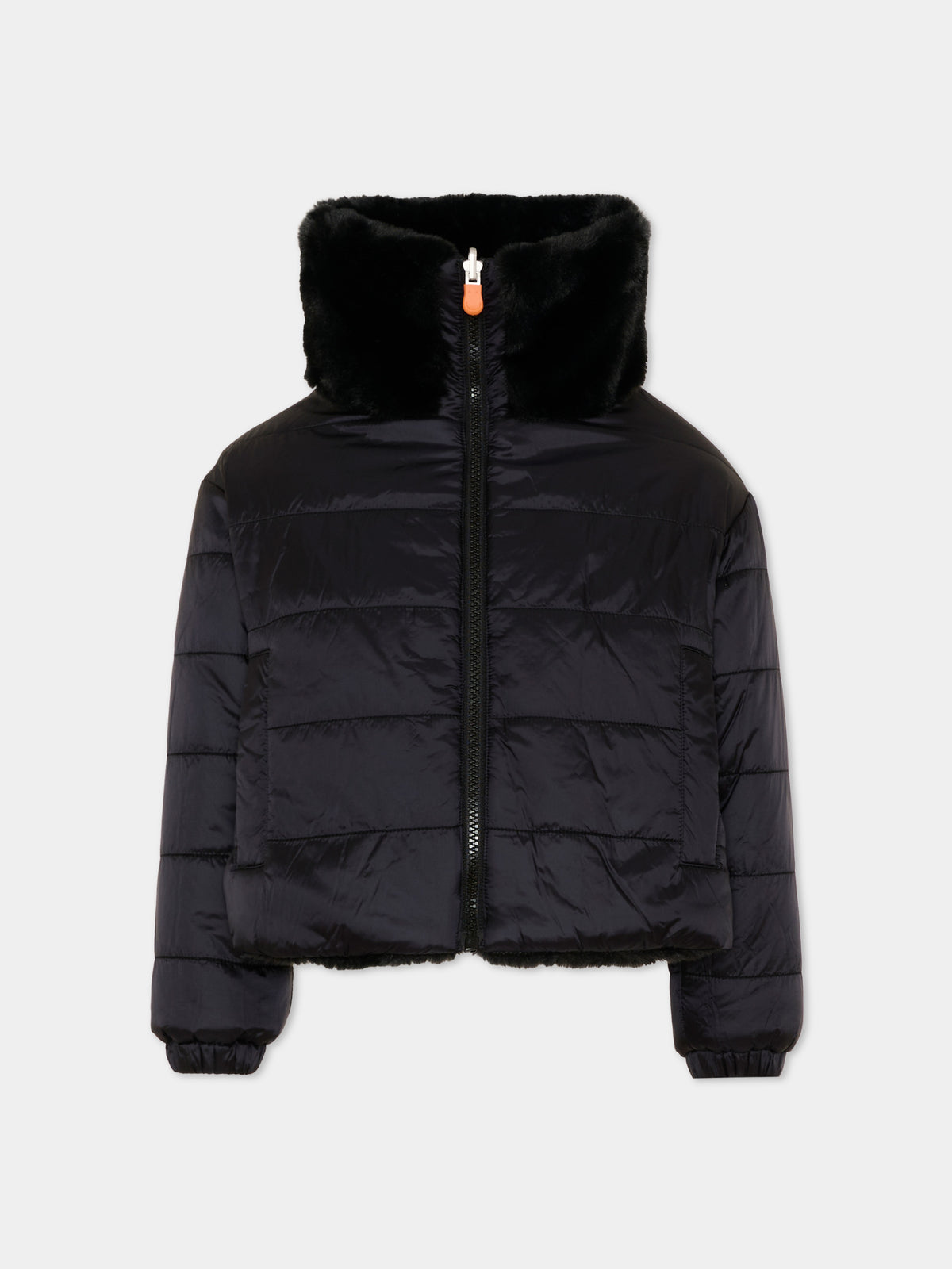 Ecopelliccia nera per bambina,Save The Duck Kids,J31352G FURY23 10000