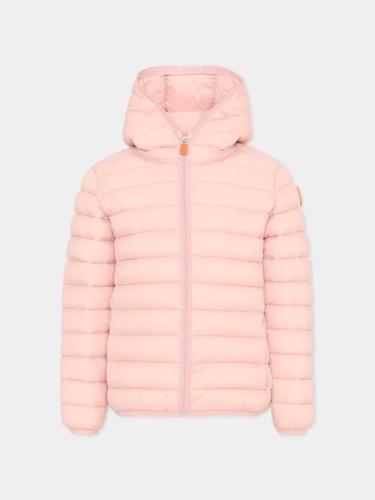 Piumino Lily rosa per bambina con logo,Save The Duck Kids,J32310G GIGA21 80007