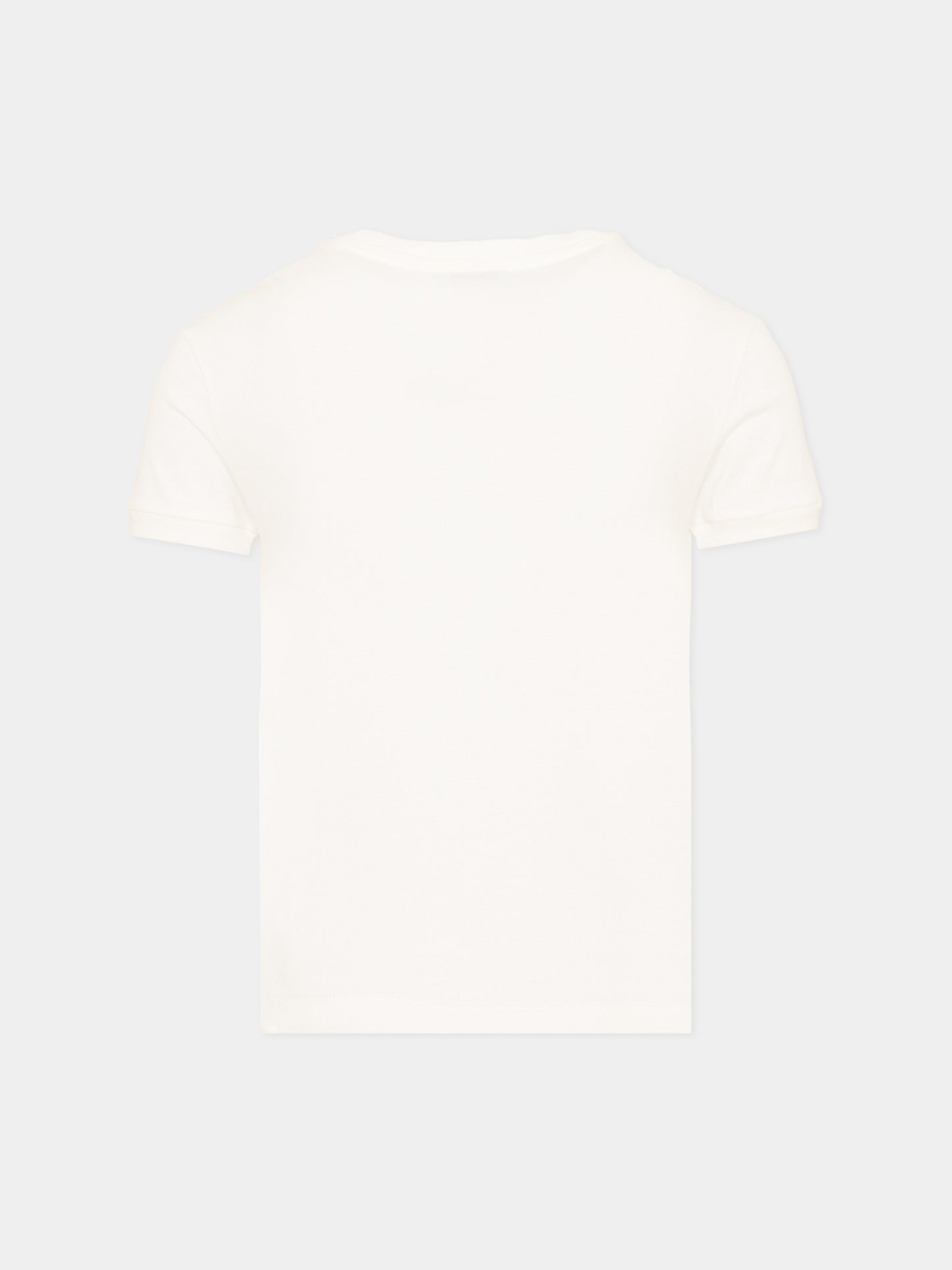 T-shirt avorio per bambina con logo,Dolce & Gabbana Kids,L5JTNJ G7P4E W0111