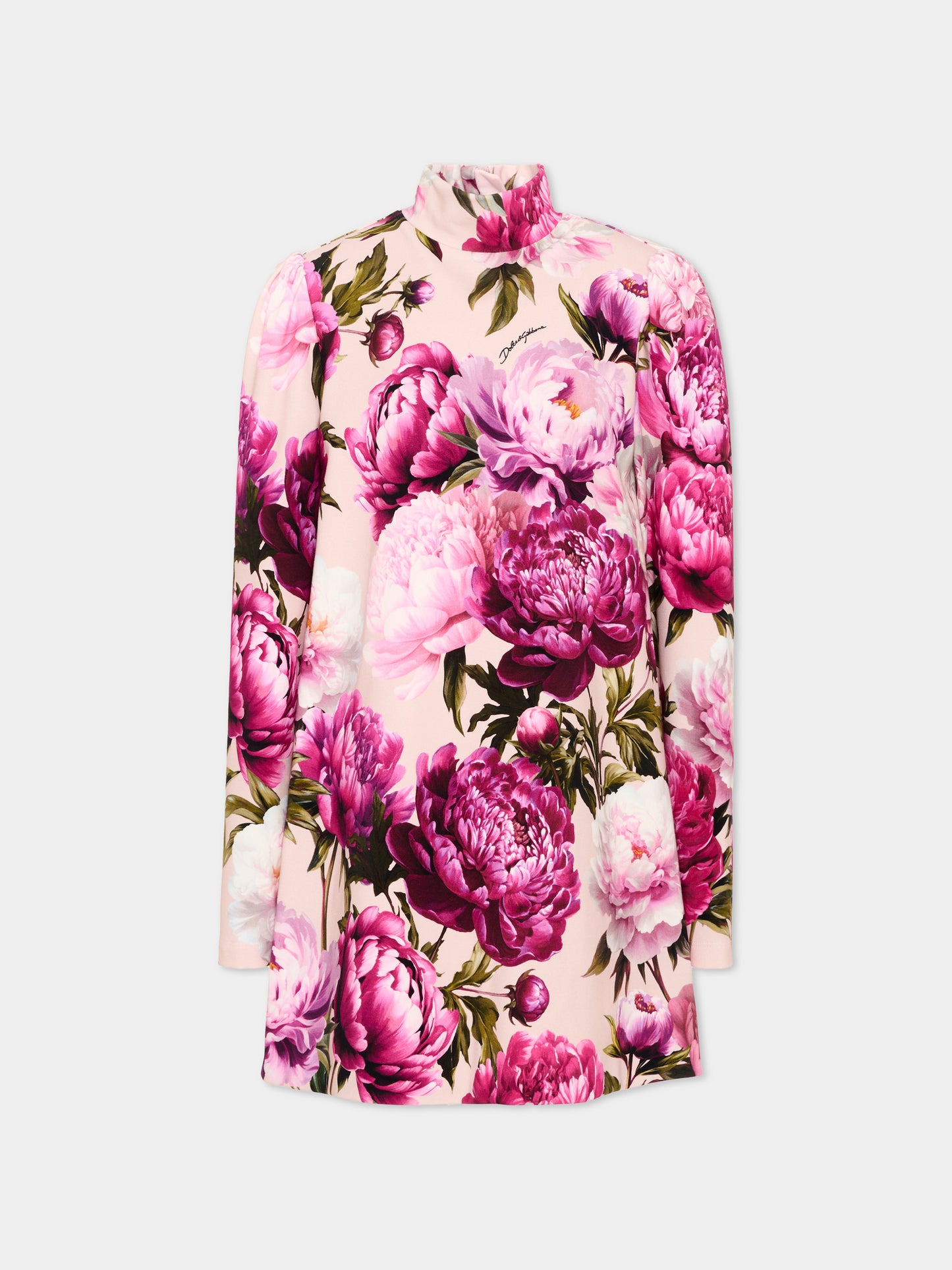 Vestito rosa per bambina con stampa floreale,Dolce & Gabbana Kids,L5JD7L G7QZU HF6FZ