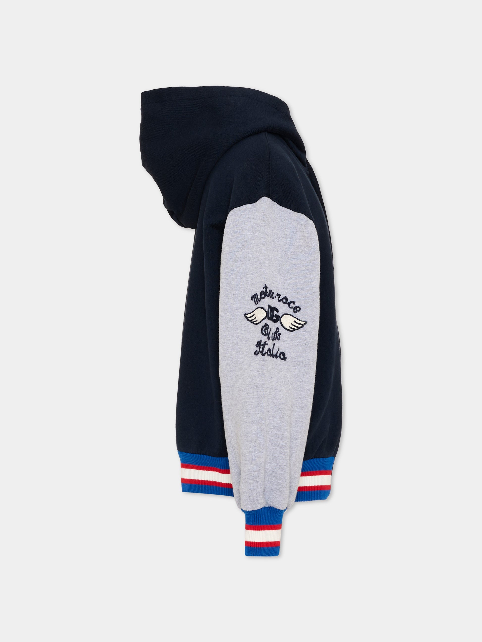 Felpa blu per bambino con logo,Dolce & Gabbana Kids,L4JB8F G7P6N S9000