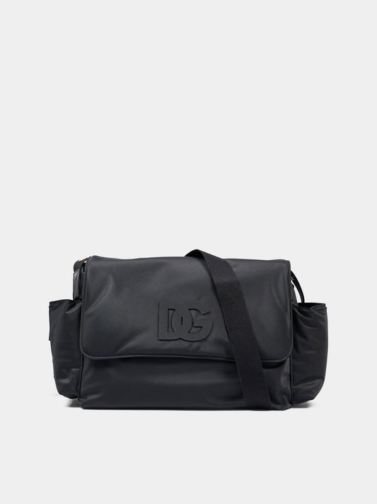 Borsa mamma nera per neonati con logo DG,Dolce & Gabbana Kids,EB0271 A0650 8B956