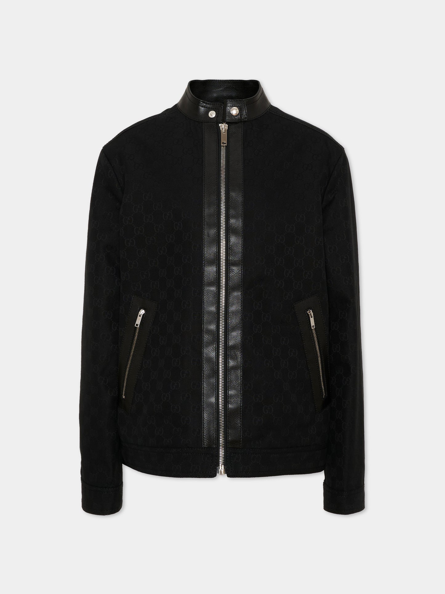 Bomber nero per bambino Jacquard GG