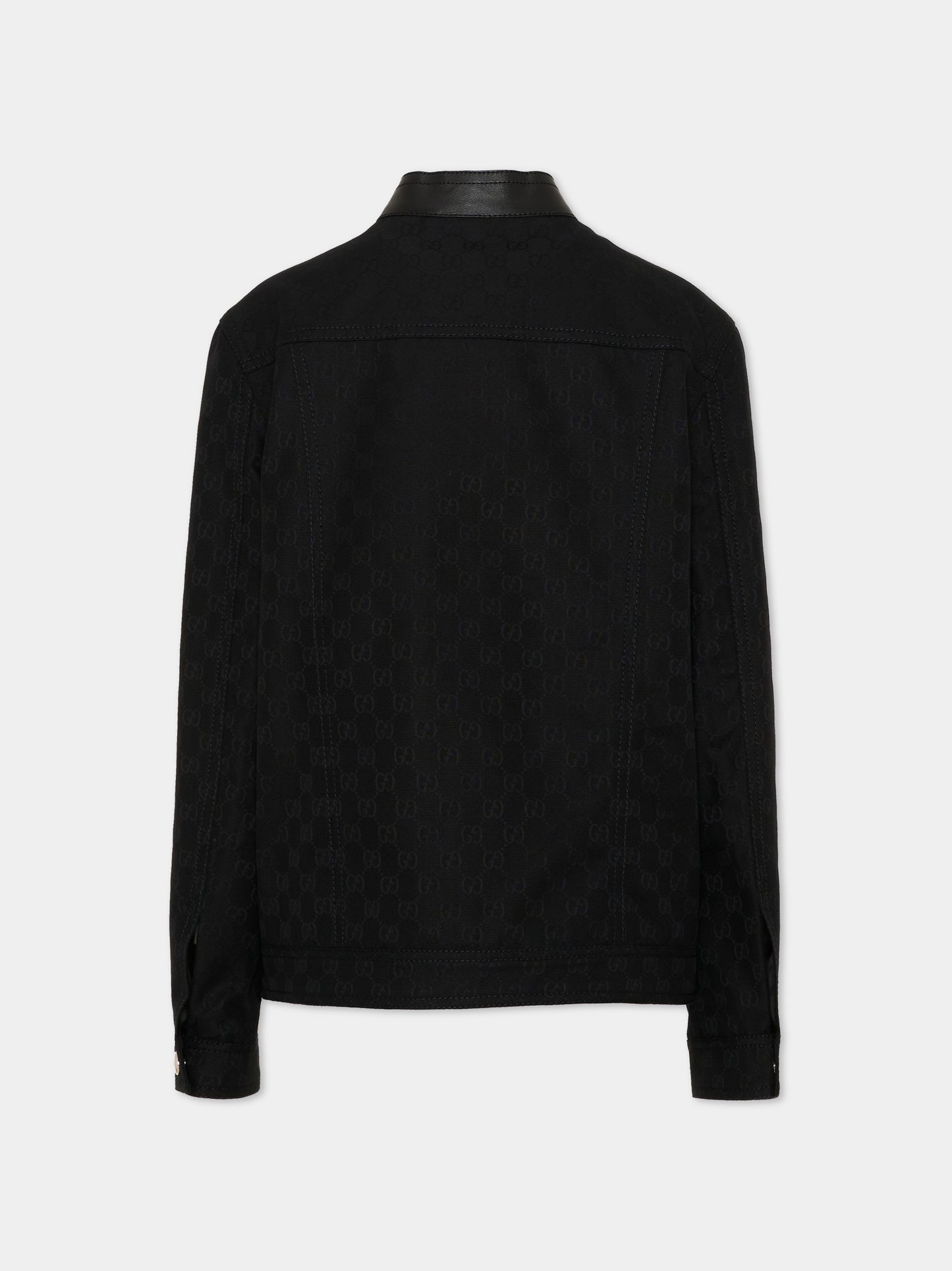 Bomber nero per bambino Jacquard GG