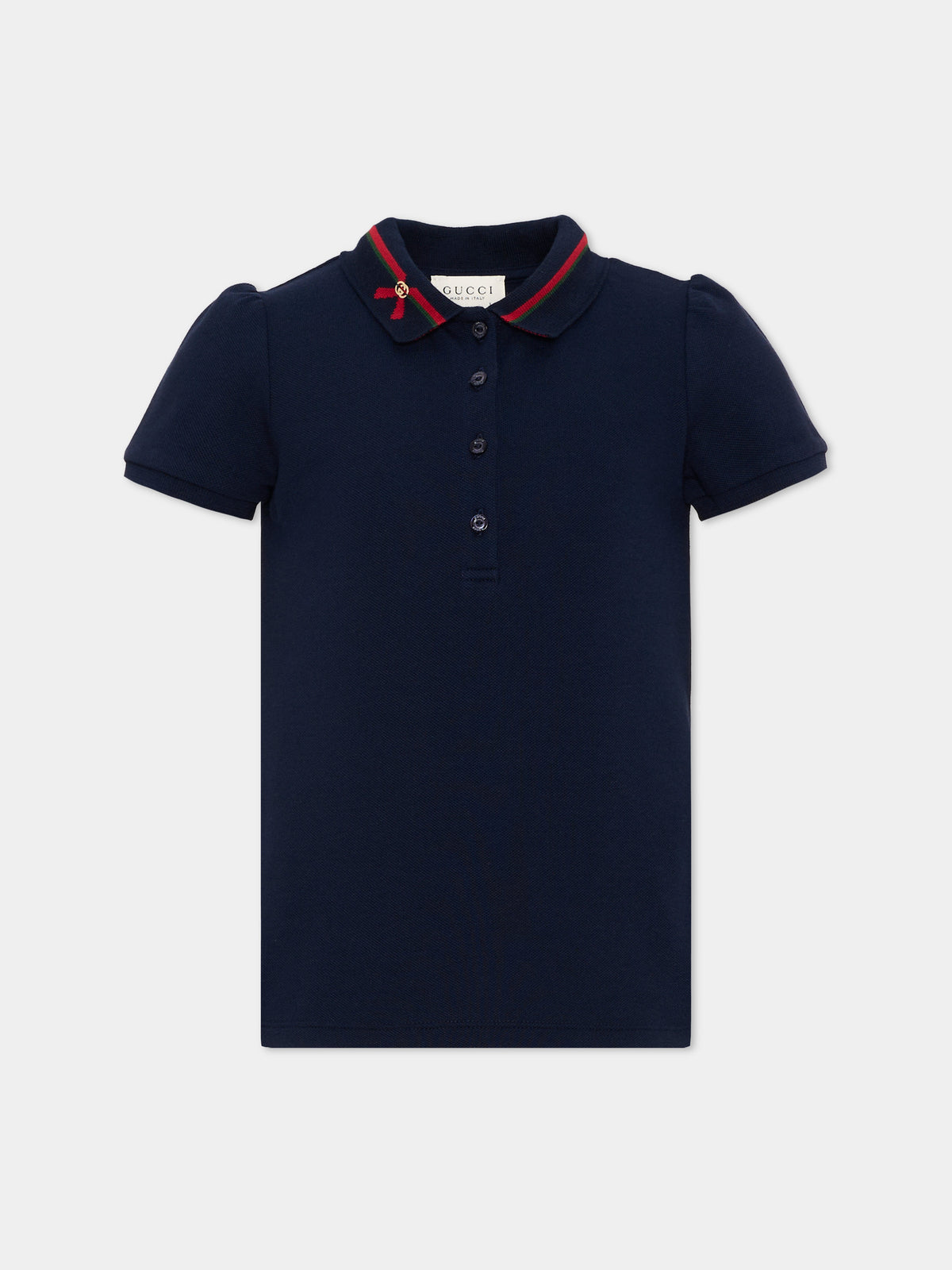 Polo a manica corta blu per bambina