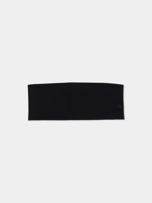 Fasce nera per bambina logo,Gucci Kids,868200 4KADC 1000