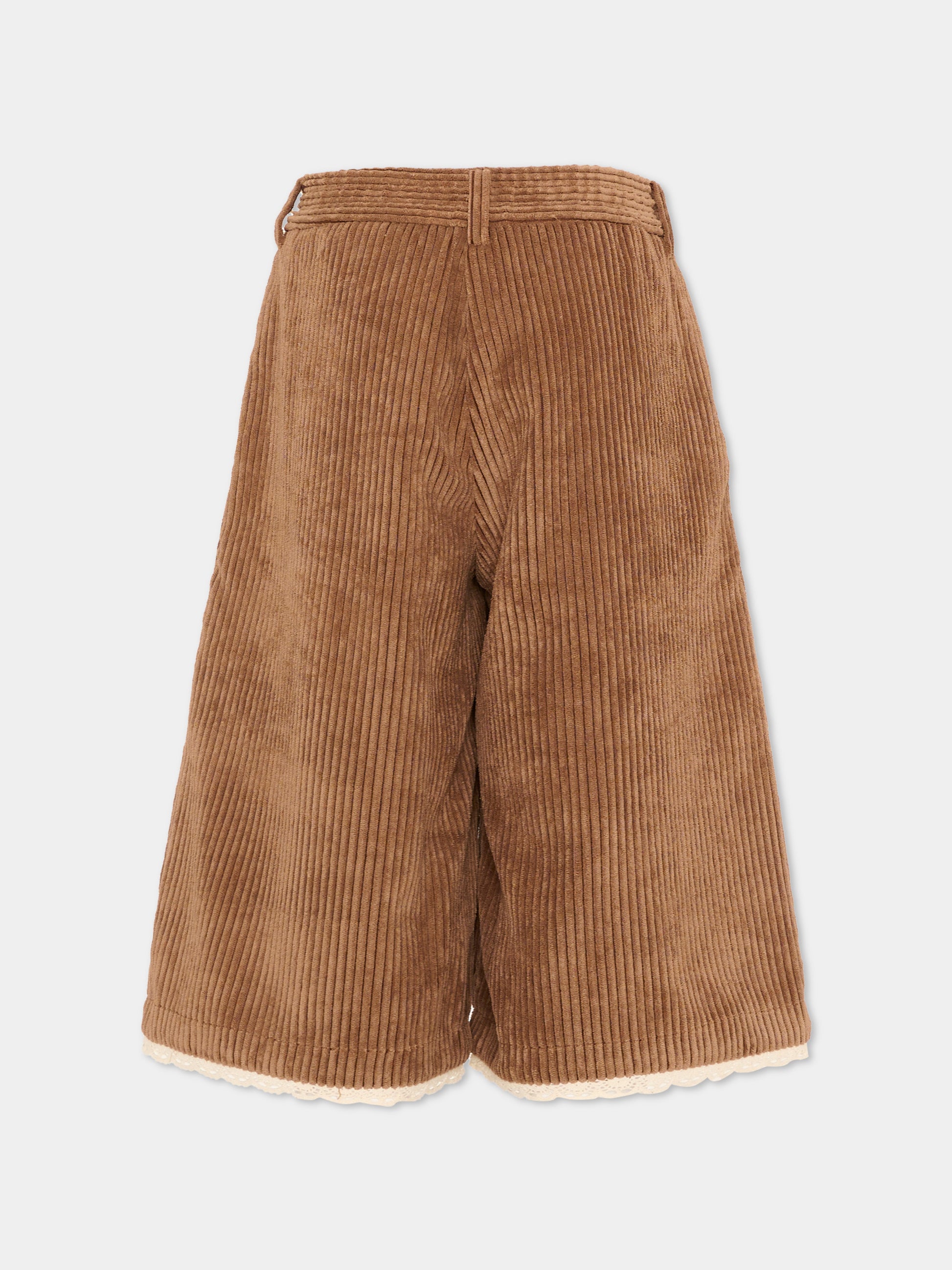 Shorts marroni per bambina in velluto,Philosophy,I1H404 8854 0005