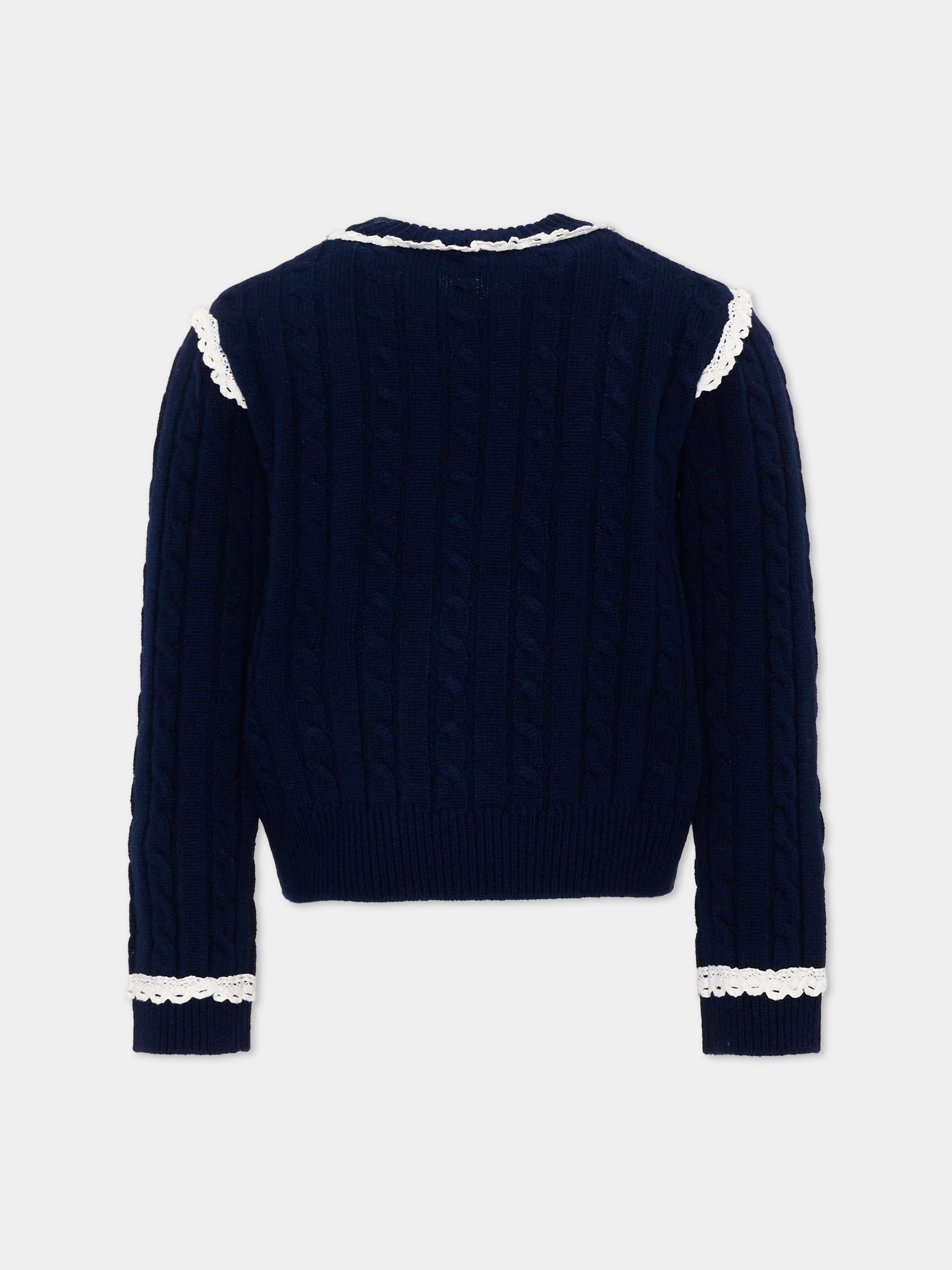 Maglione blu per bambina con logo,Philosophy,I9H612 8716 056S