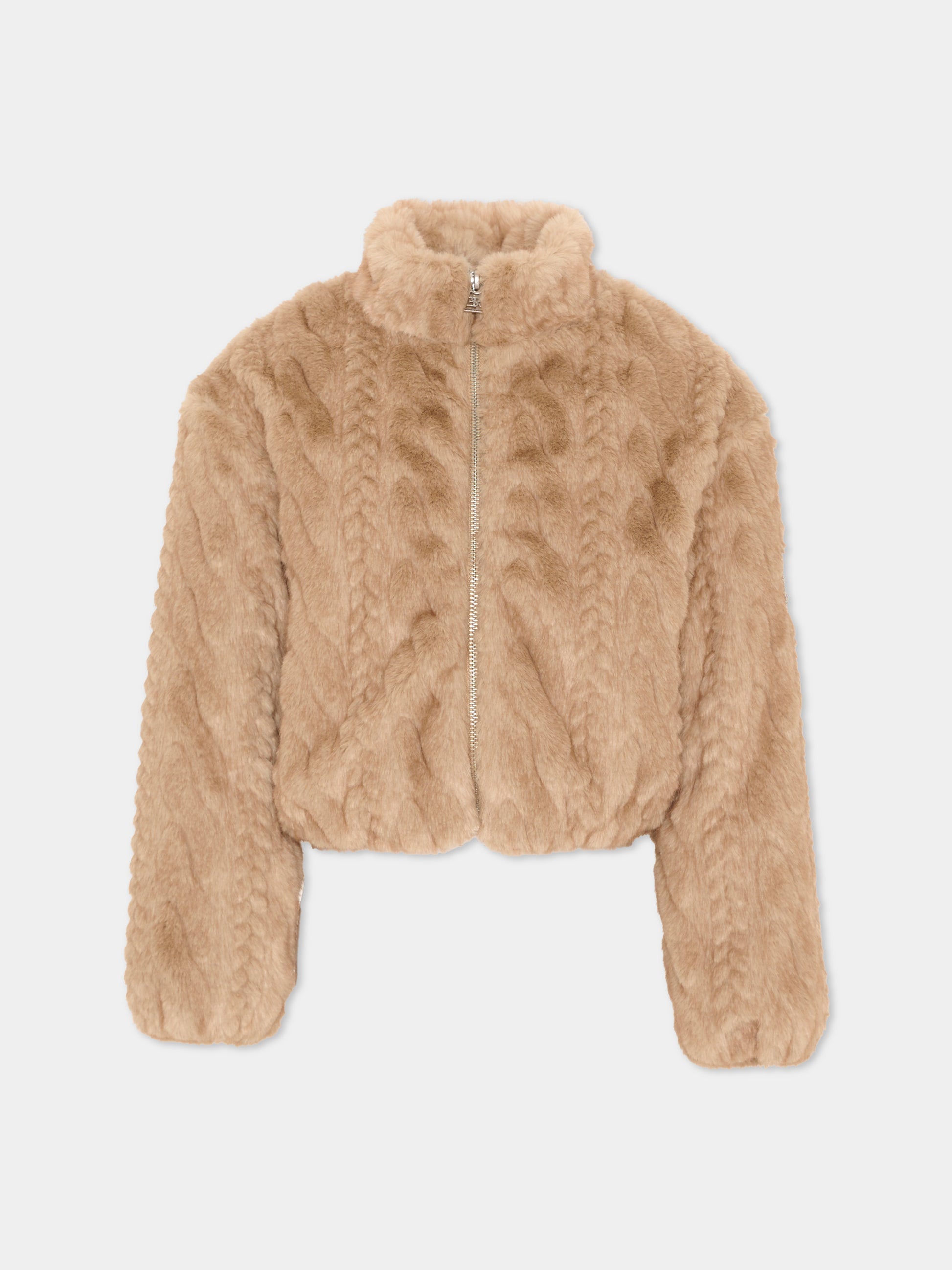 Ecopelliccia beige per bambina,Ermanno Scervino Junior,Z9H104 8094 0003