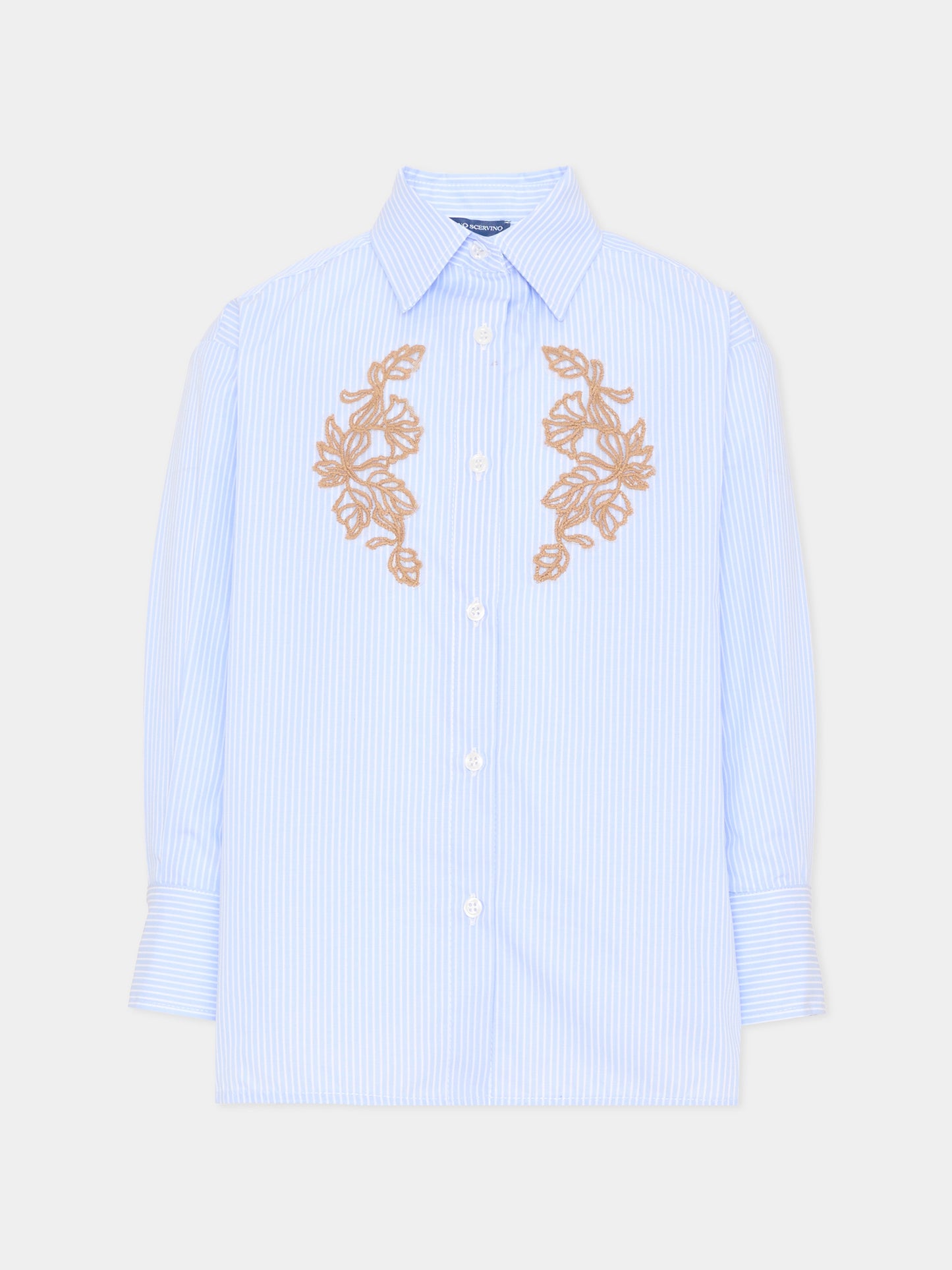 Camicia azzurra a righe per bambina,Ermanno Scervino Junior,Z1H304 8126 0158