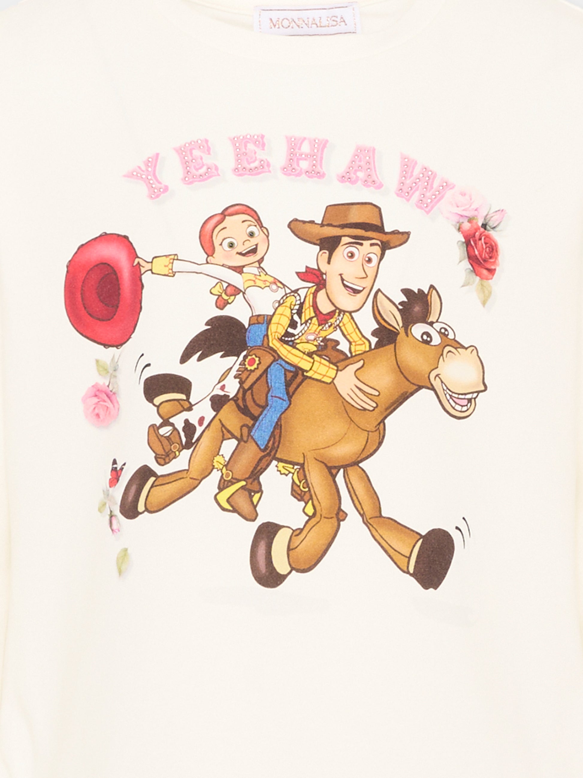 T-Shirt avorio per bambina con stampa Toy Story,Monnalisa,11H617 8201 0001